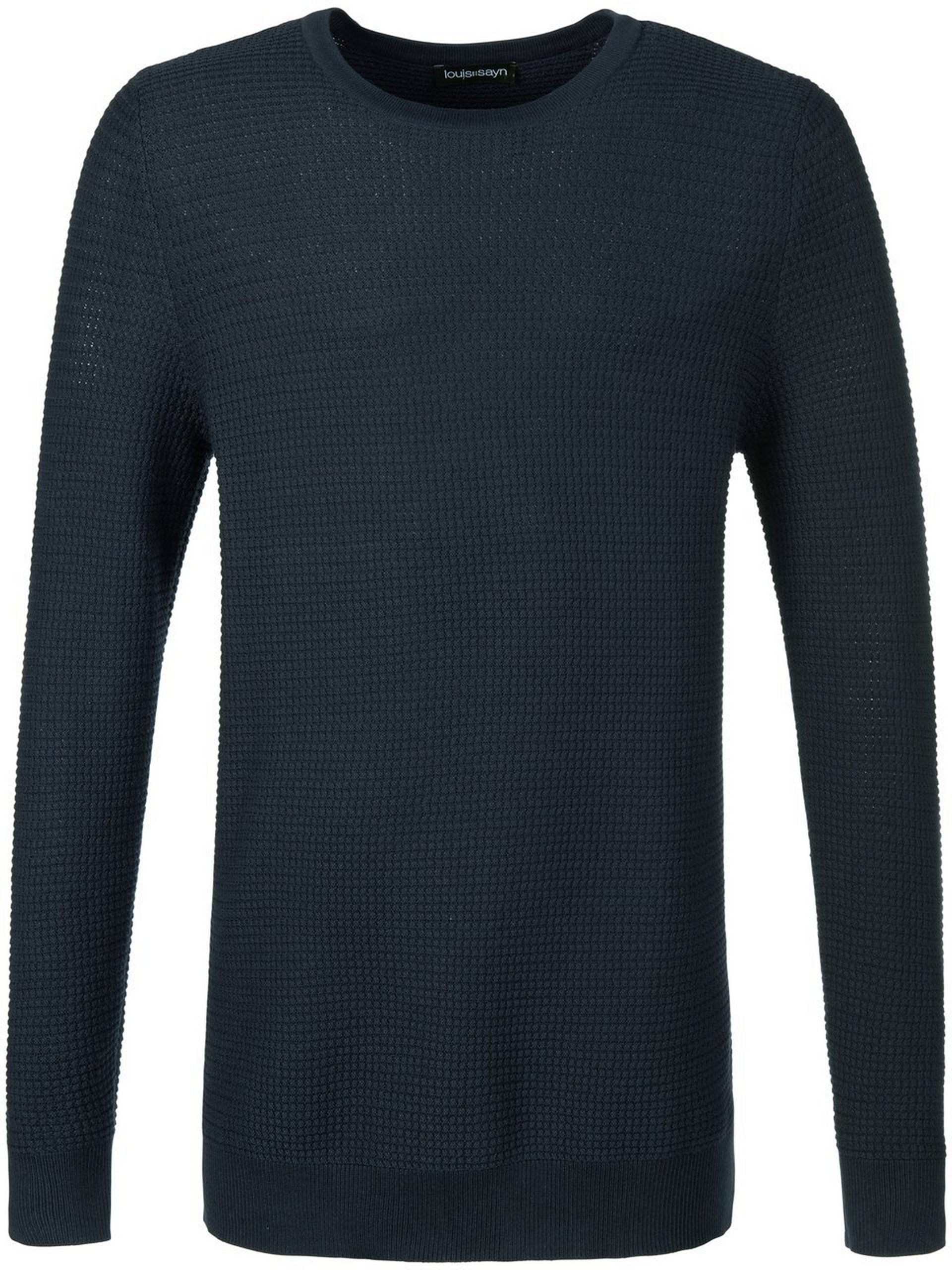 Trui ronde hals en wafelstructuur Van Louis Sayn blauw