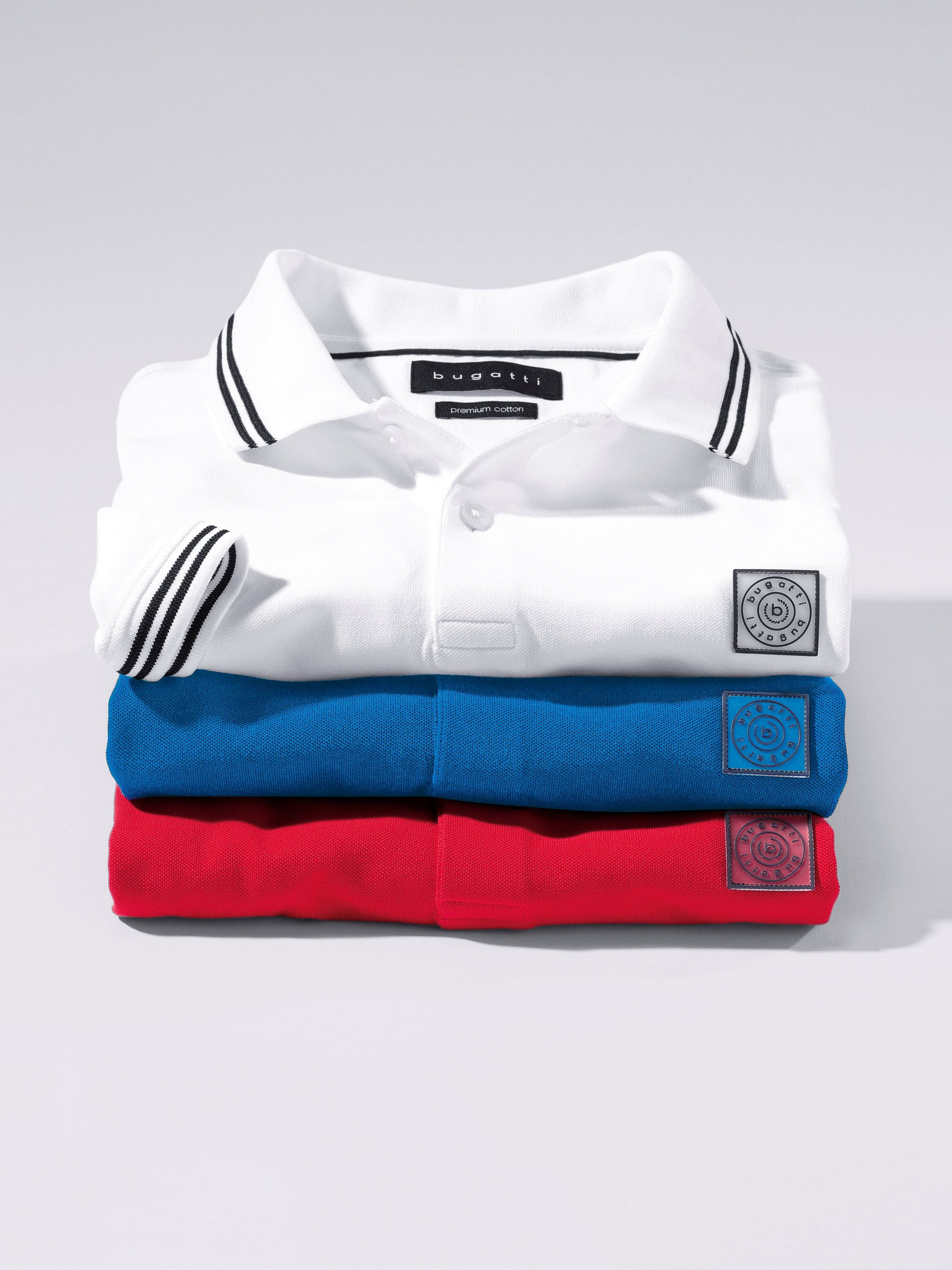 Poloshirt Van Bugatti wit
