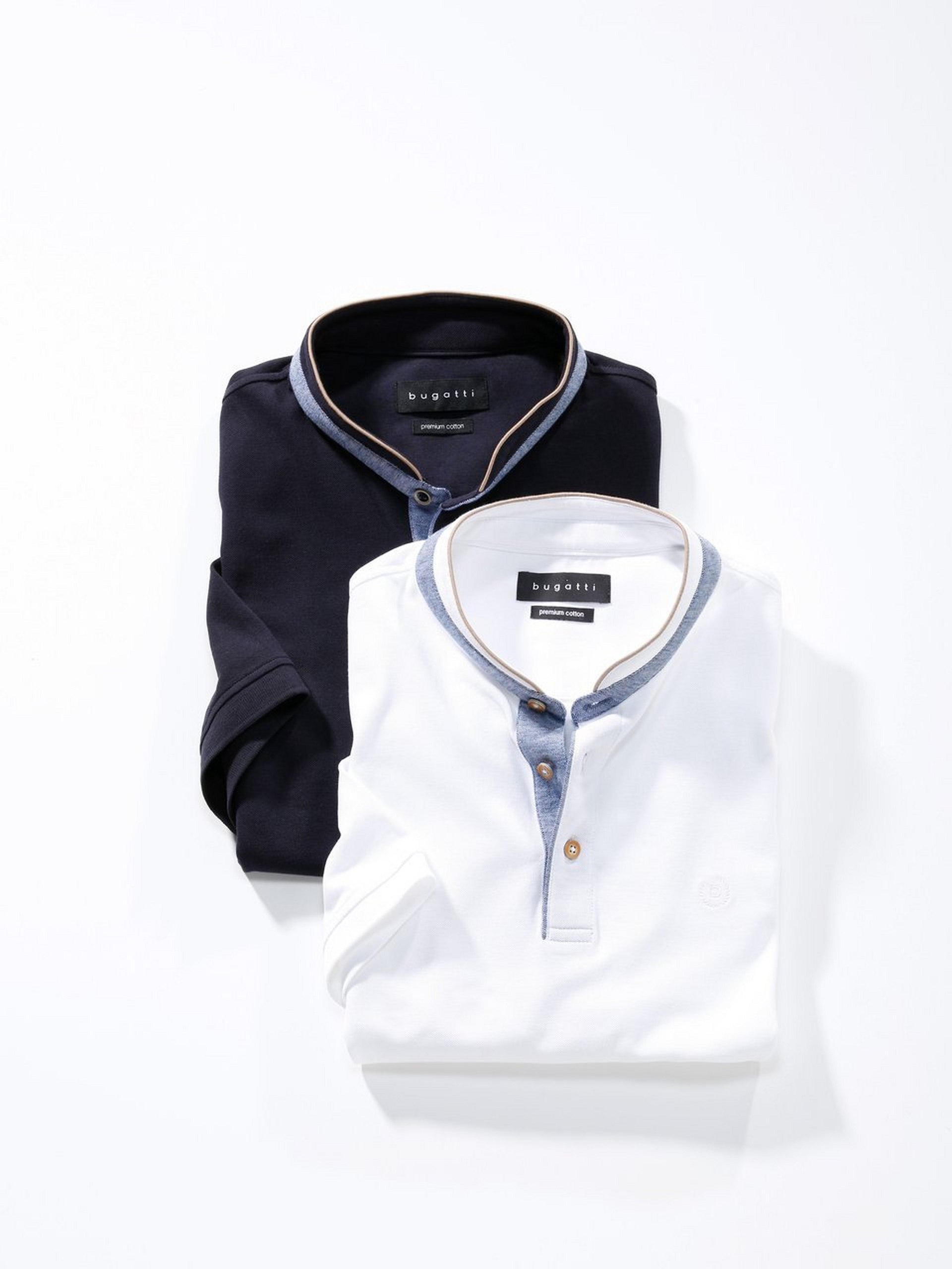 Henleyshirt Van Bugatti wit