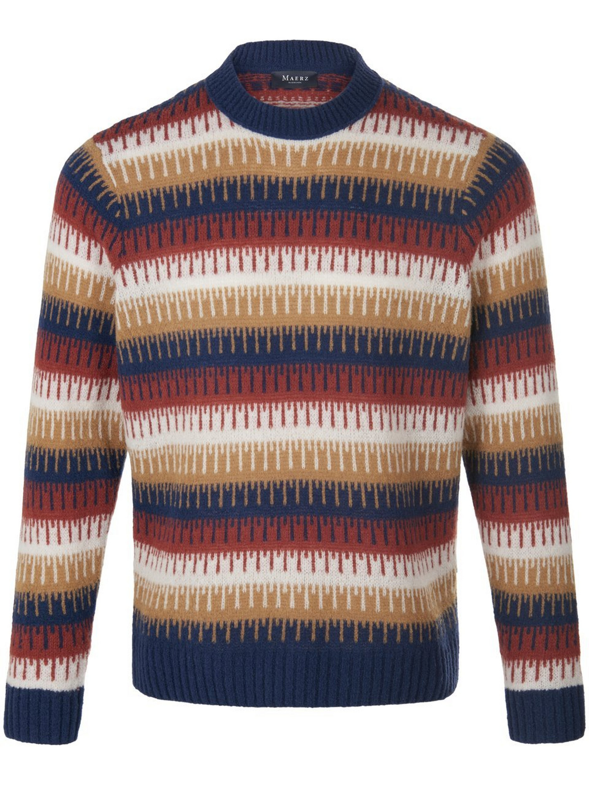 Gestreepte trui ronde hals Van MAERZ Muenchen blauw