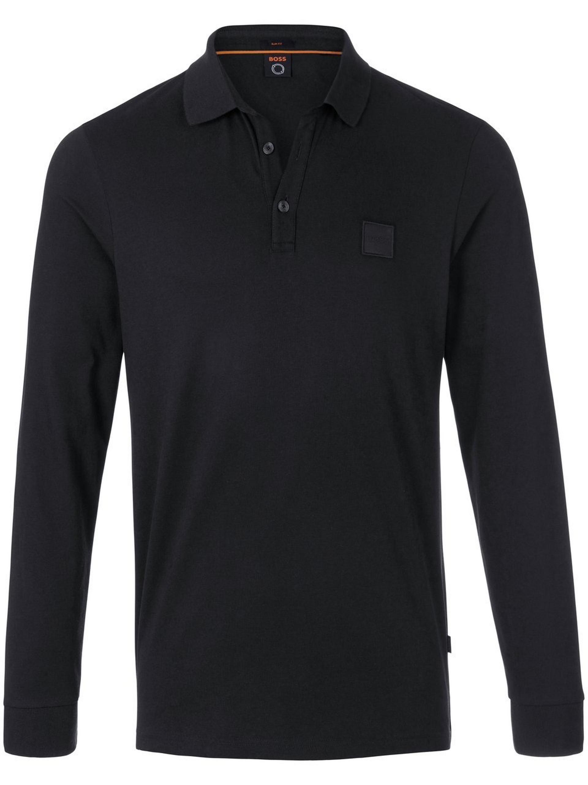 Poloshirt lange mouwen Van BOSS zwart