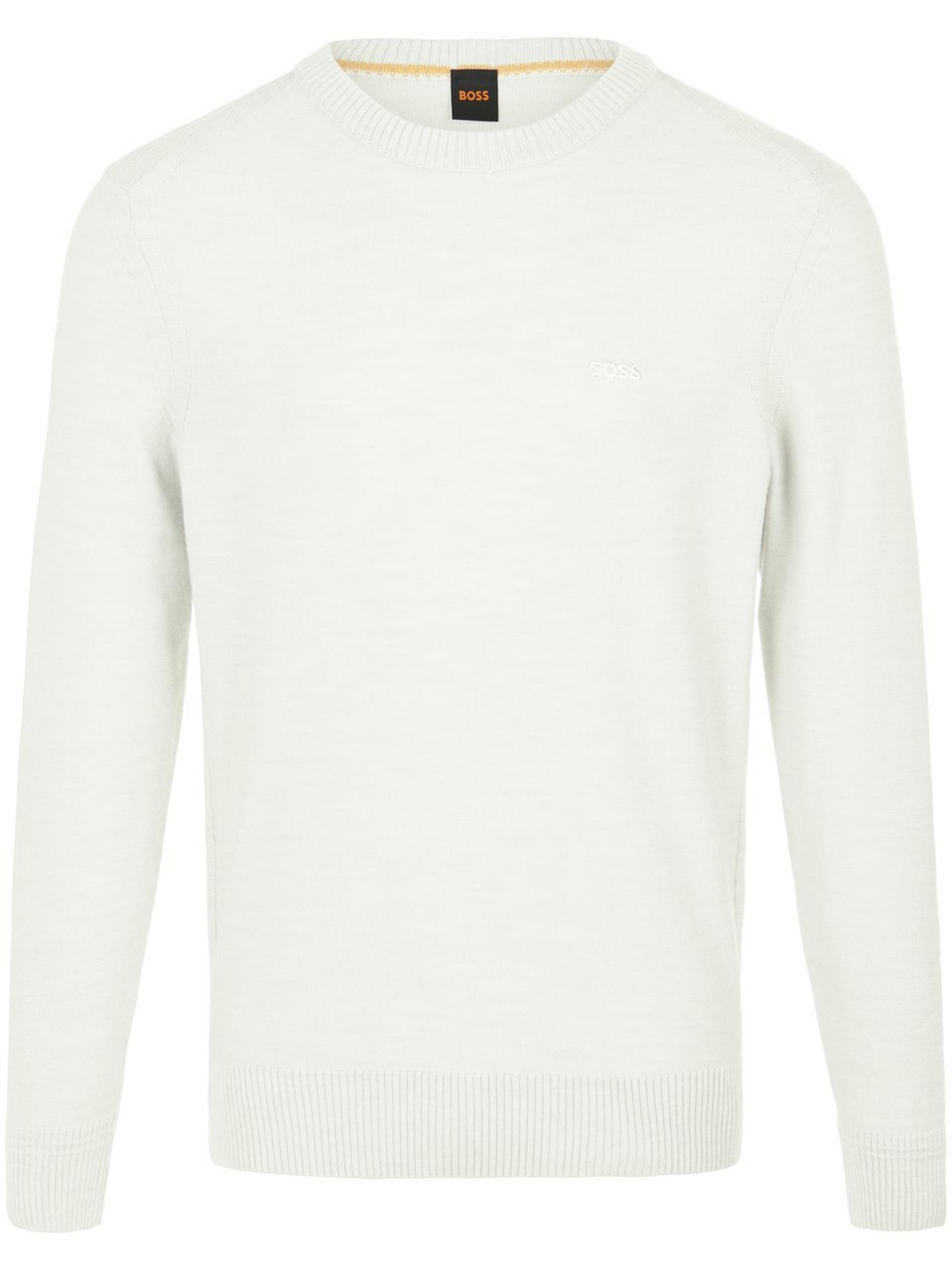 Trui ronde hals in smal model Van BOSS wit