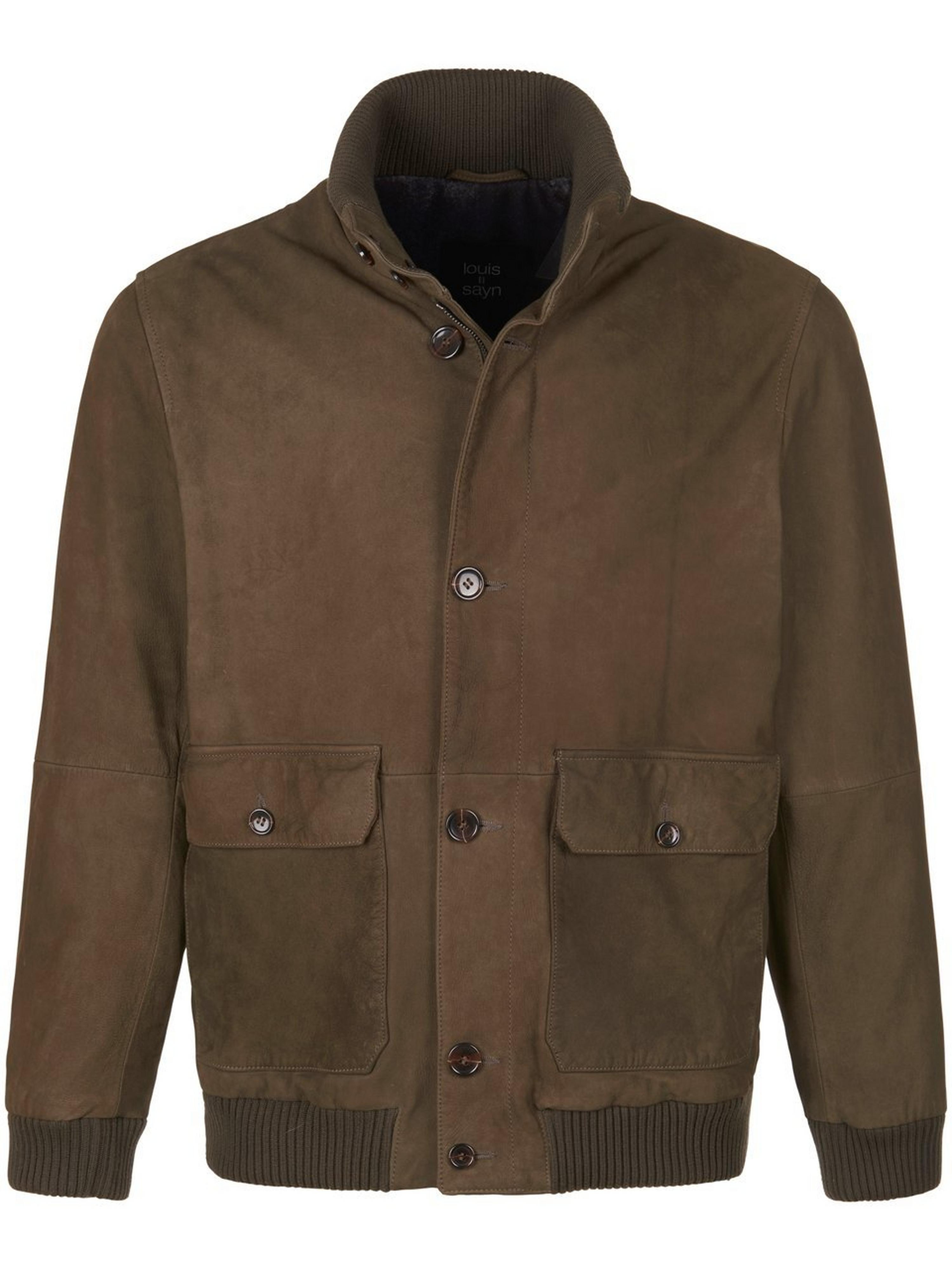 Leren blouson in recht model Van Louis Sayn groen