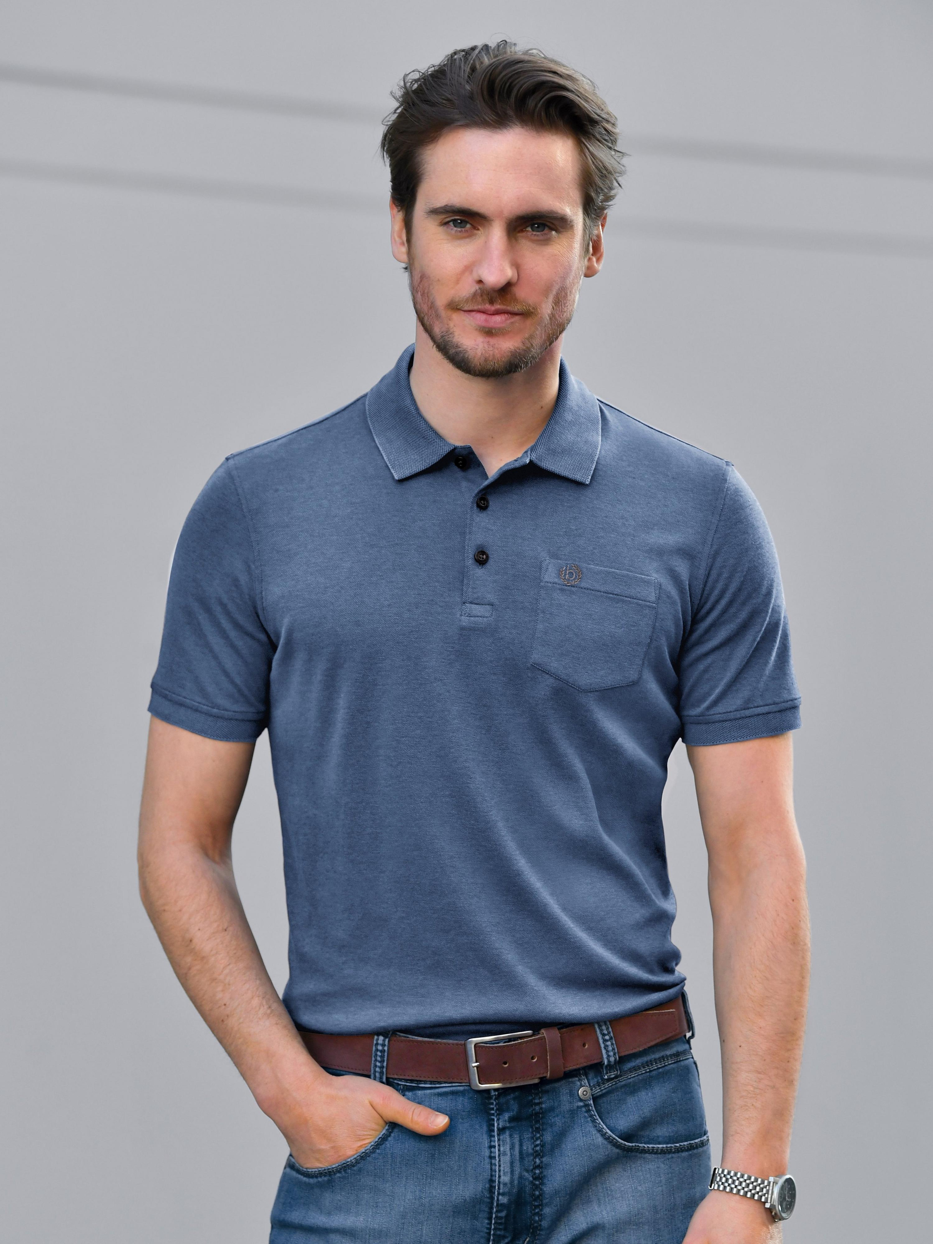 Poloshirt korte mouwen en borstzak Van Bugatti blauw