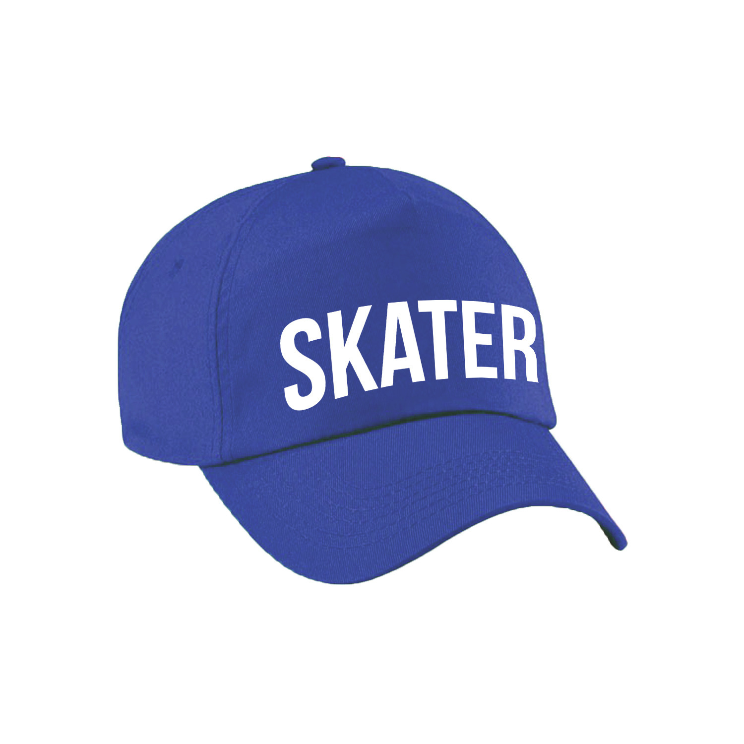 Skater tekst - baseballcap - petje - blauw - voor kinderen - stoer