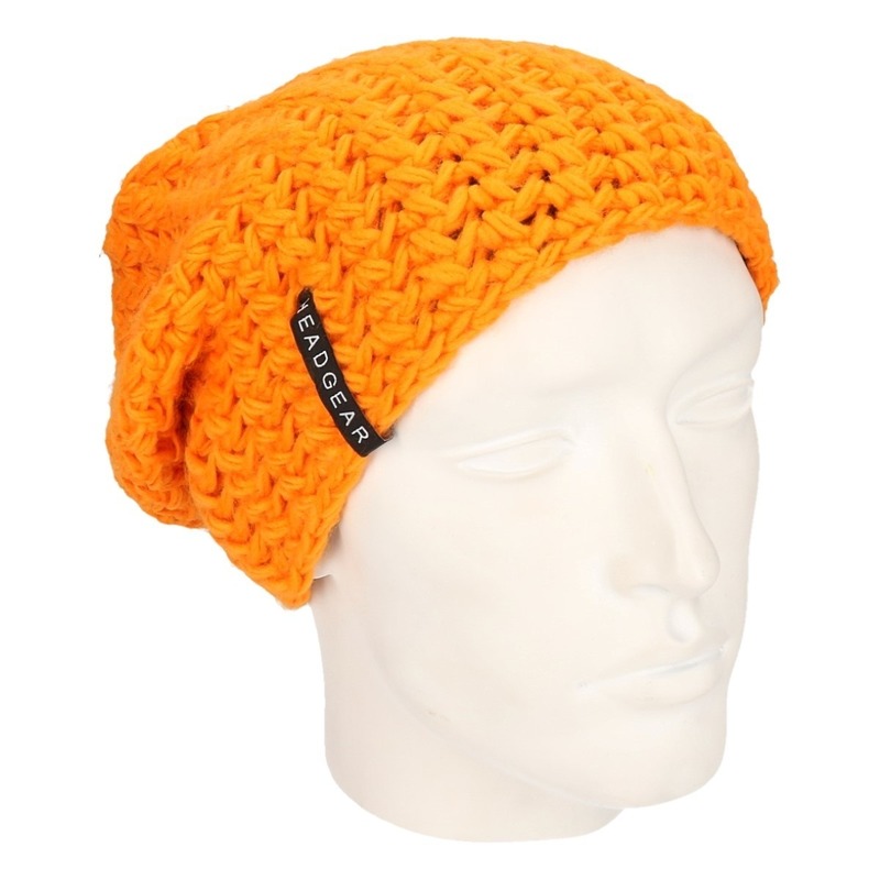 Myrtle Beach grof gebreide wintermuts - oranje - volwaasenen - Acryl