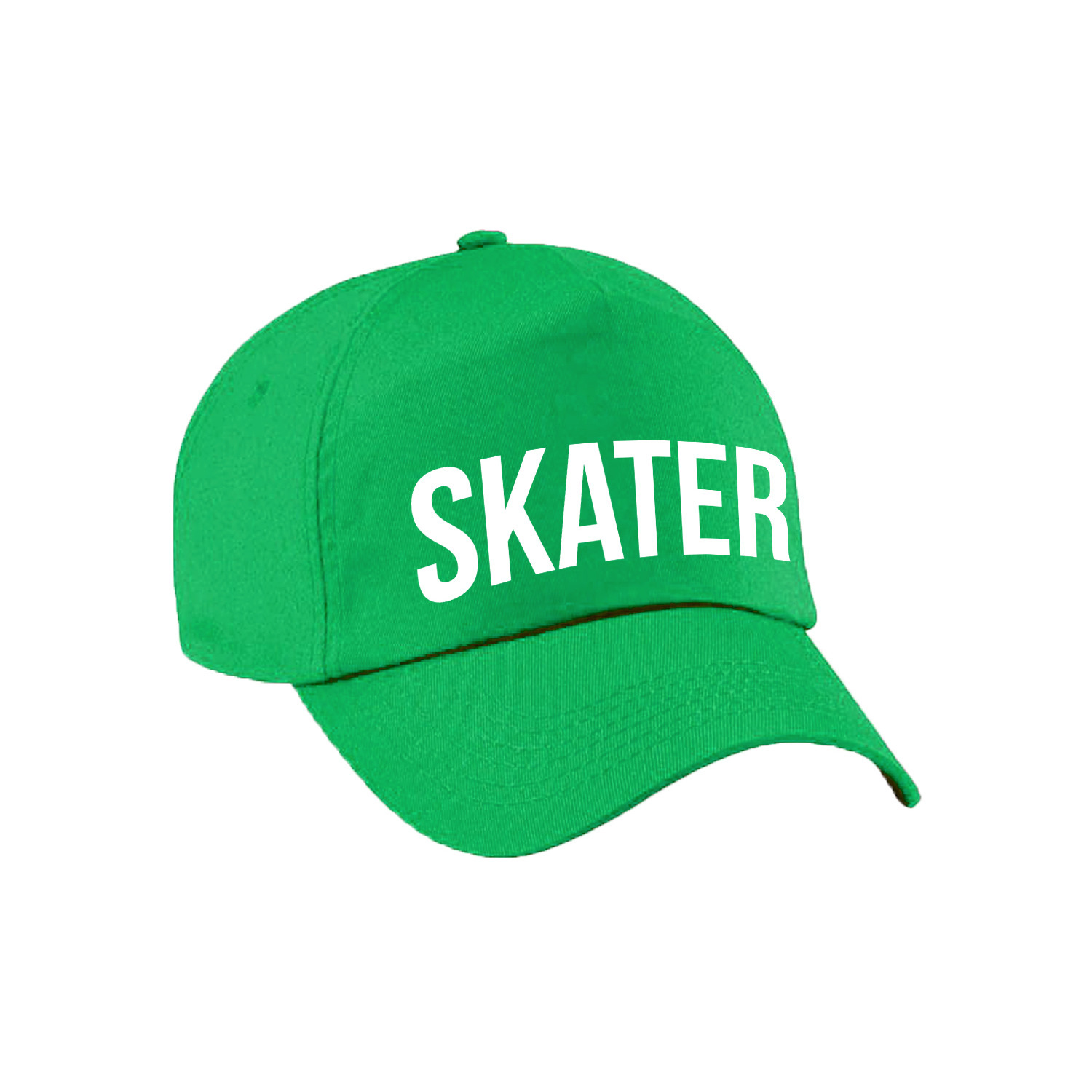 Skater tekst - baseballcap - petje - groen - voor kinderen - stoer