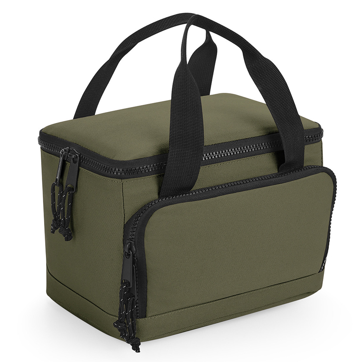 Kleine koeltas/lunch tas model Compact - 24 x 17 x 17 cm - 2 vakken - military groen