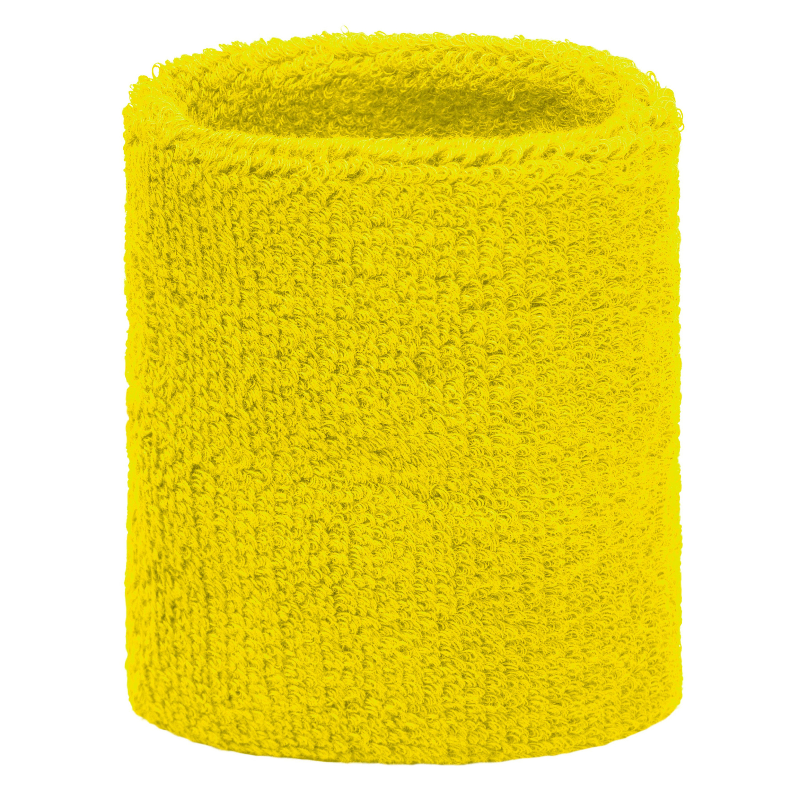 Geel zweetbandje voor pols