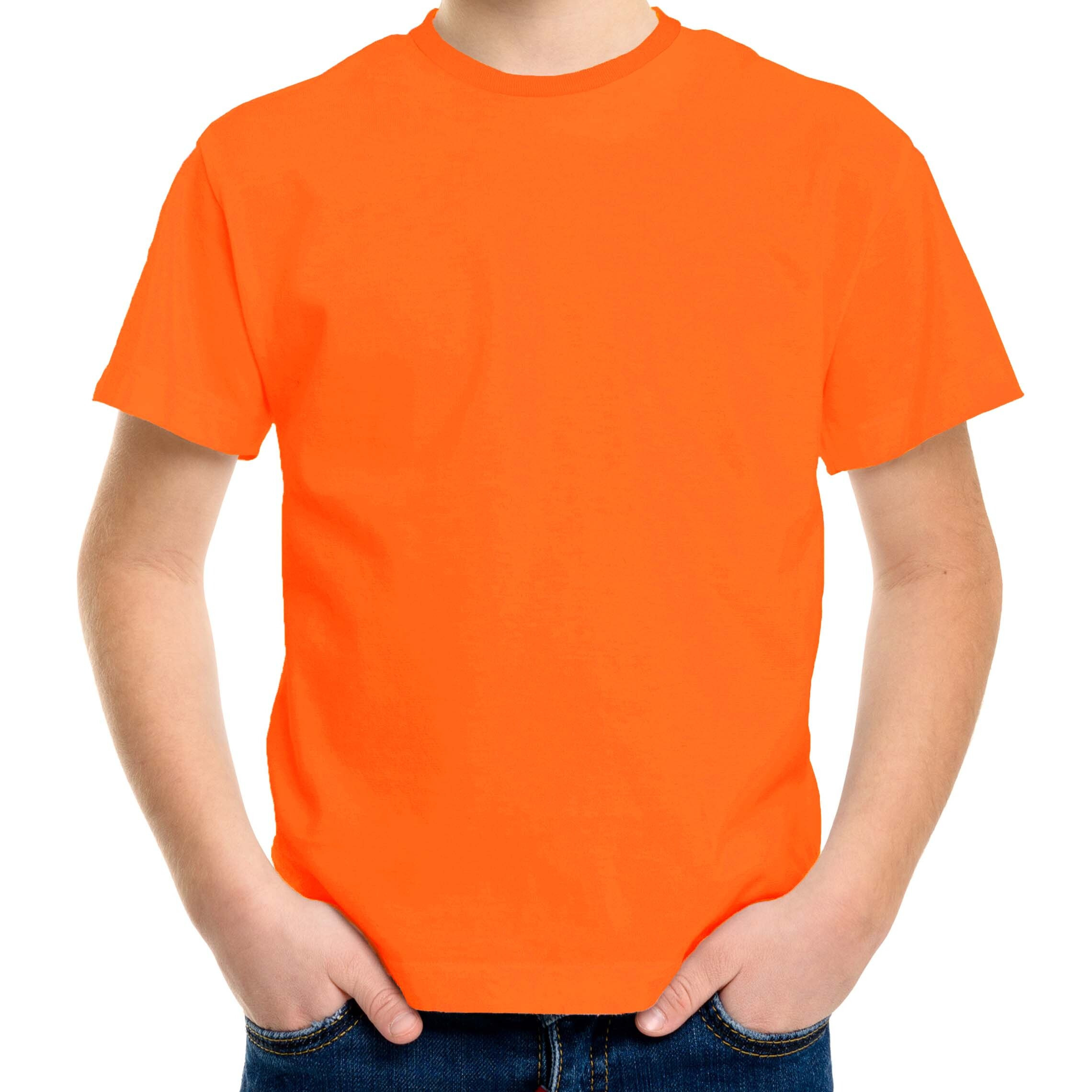 Oranje basic t-shirt met ronde hals - kinderen - unisex - katoen - 145 grams - Oranje shirts