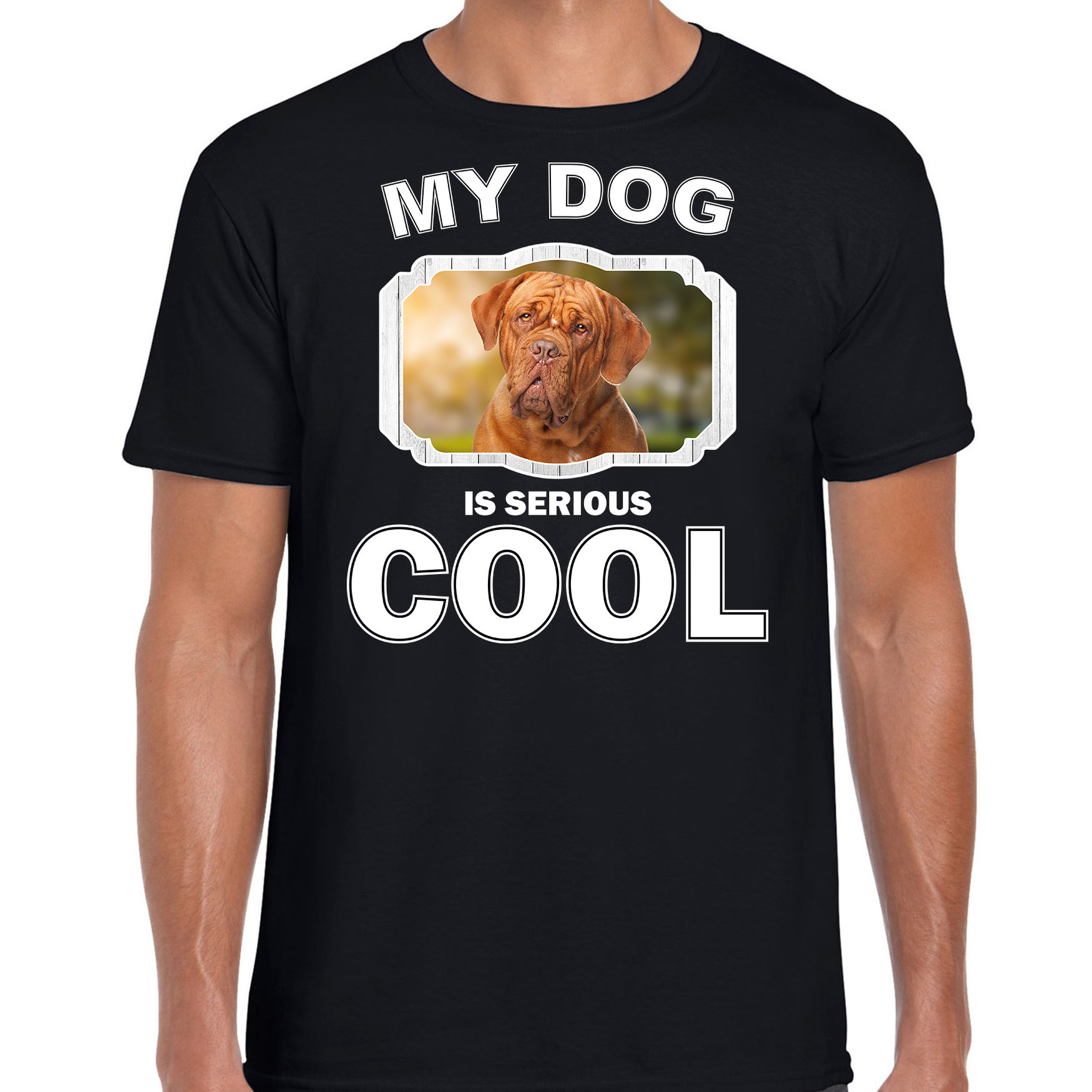 Franse Mastiff honden t-shirt my dog is serious cool zwart voor heren