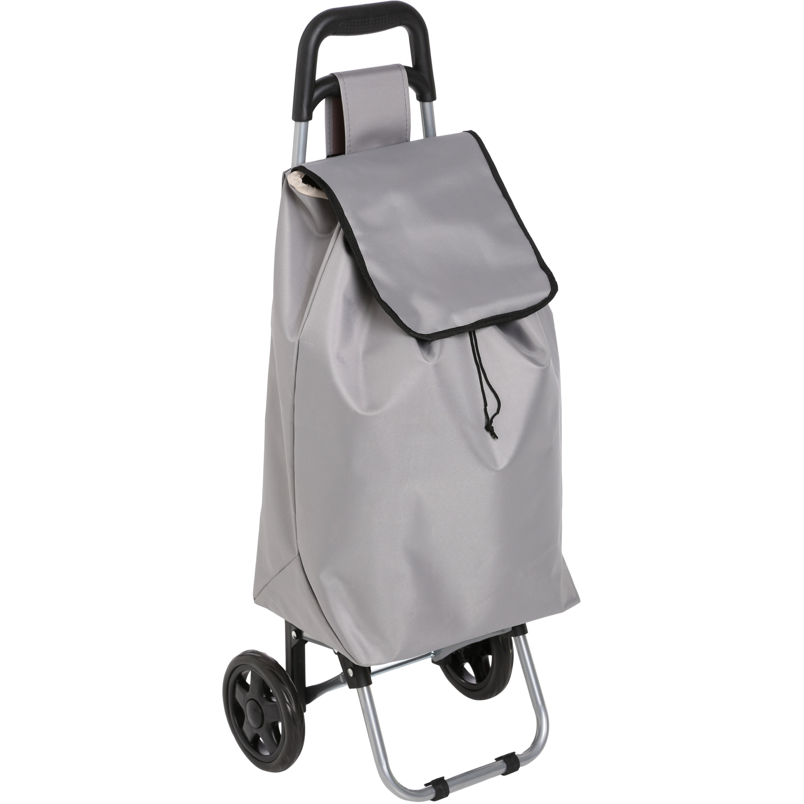 Boodschappen trolley tas - inhoud 30 liter - grijs - met wielen - 35 x 28 x 92 cm