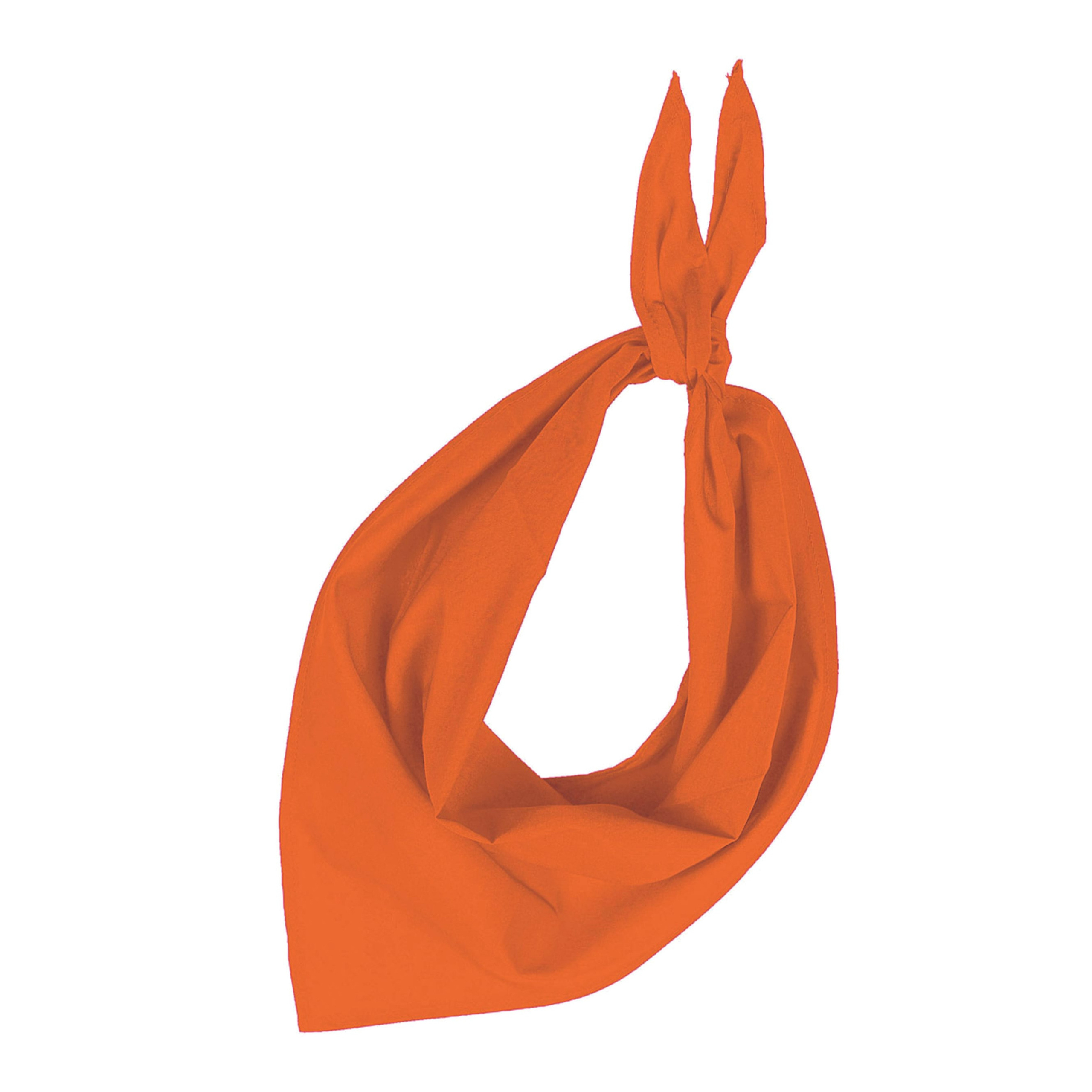 Bandana/hals zakdoek - 1x - oranje - voor kind en volwassenen - polyester/katoen