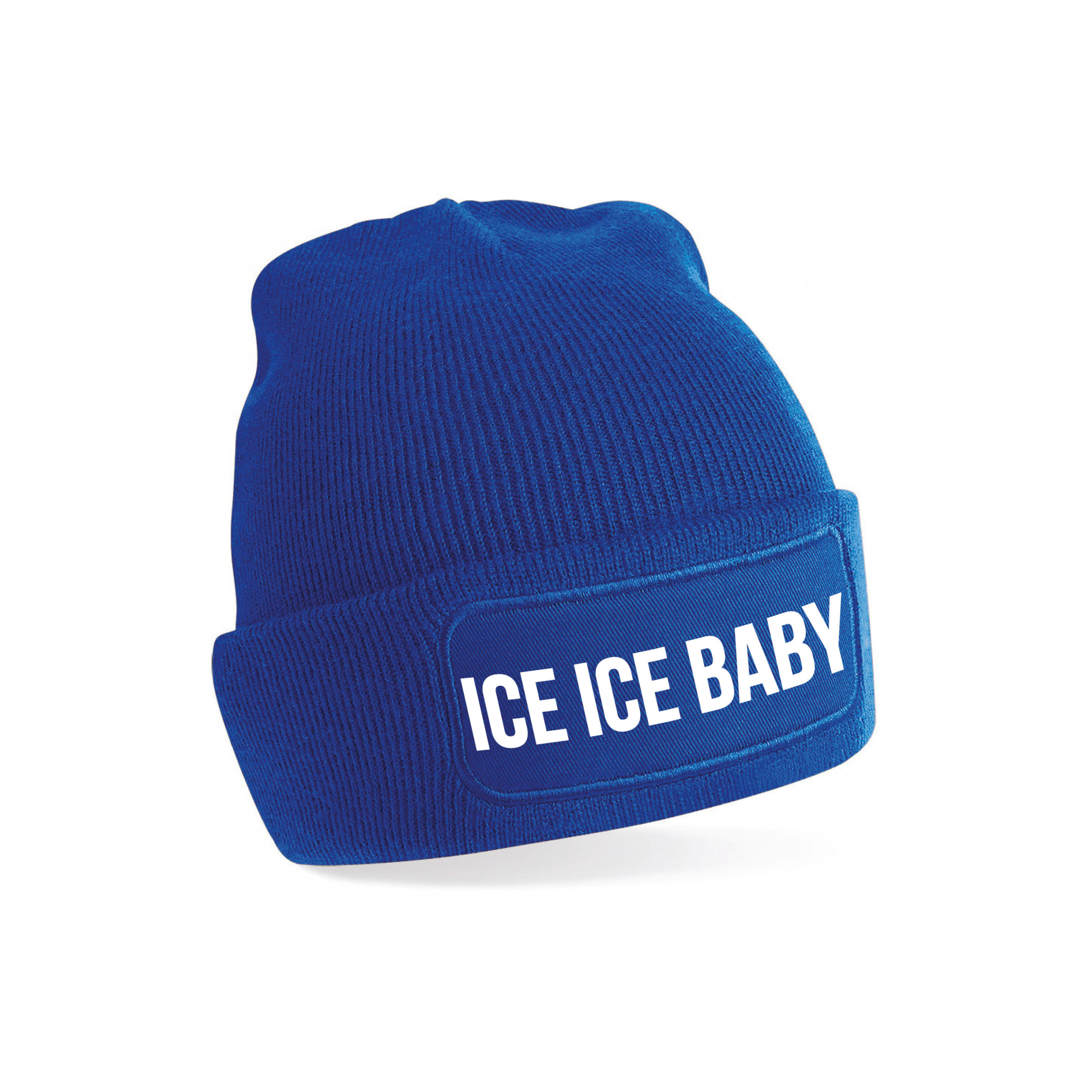 Ice ice baby - wintermuts - unisex - one size - blauw - mutsen met coole tekst