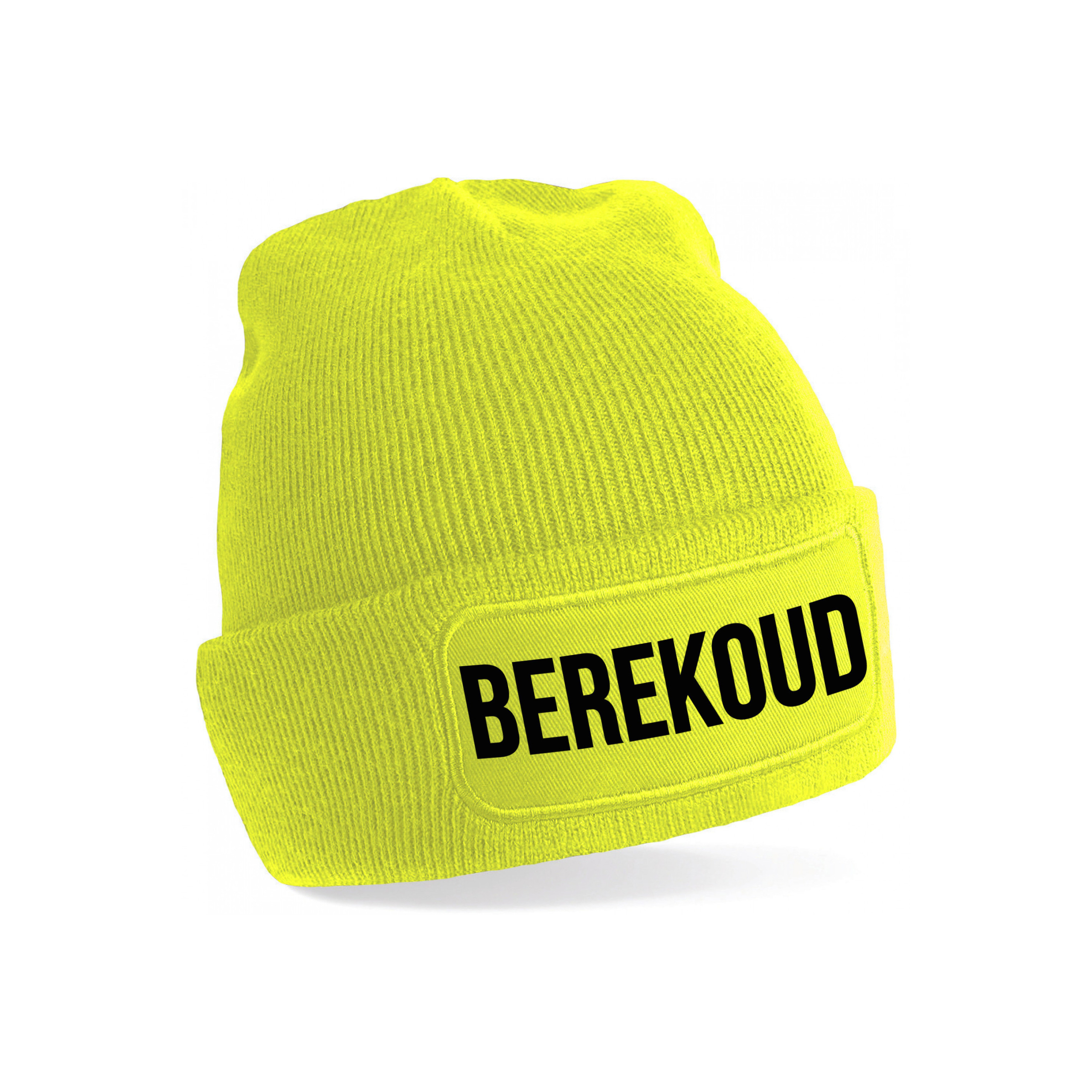 Berekoud muts - unisex - one size - geel - apres-ski muts