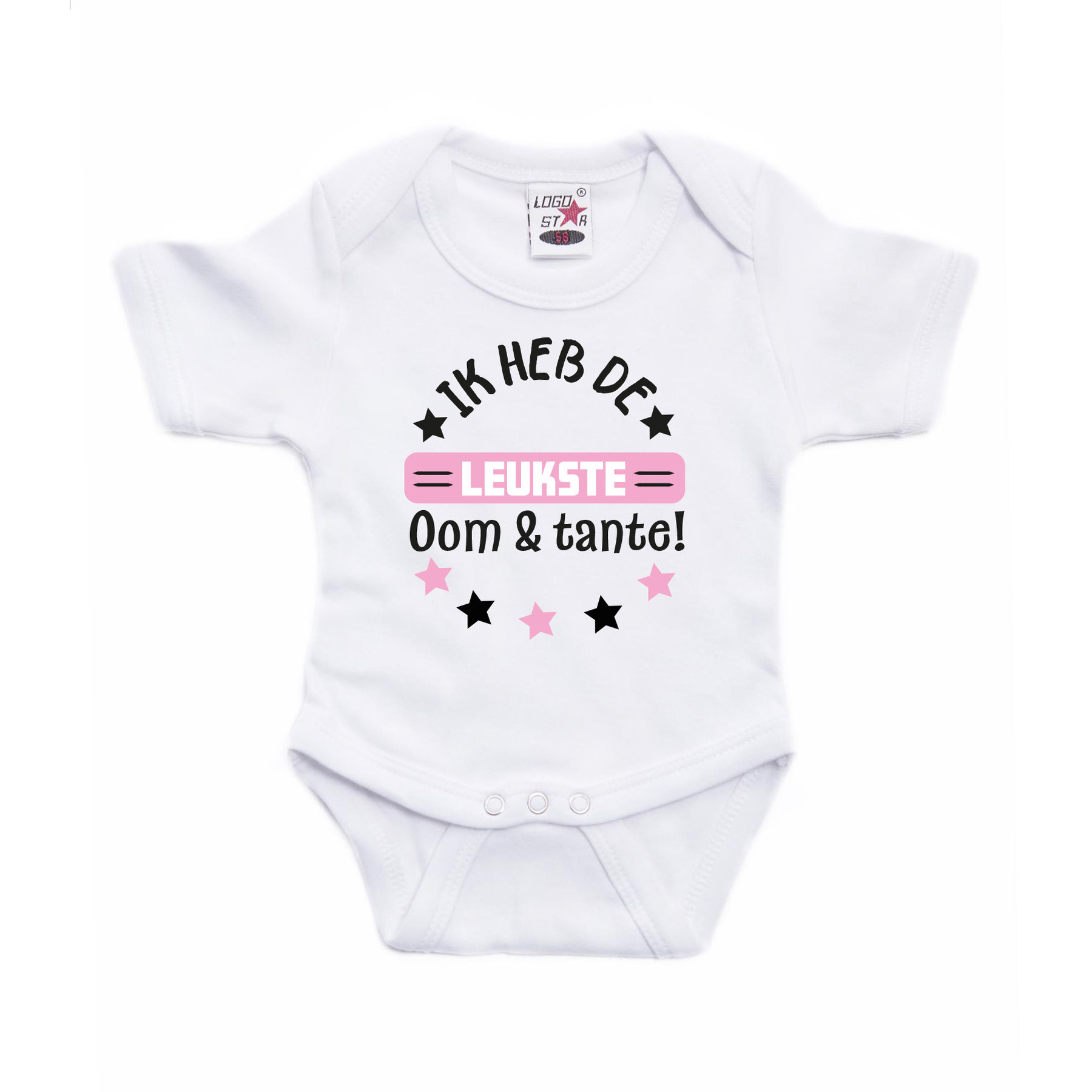 Baby rompertje - roze - leukste oom & tante - cadeau romper - kraamcadeau