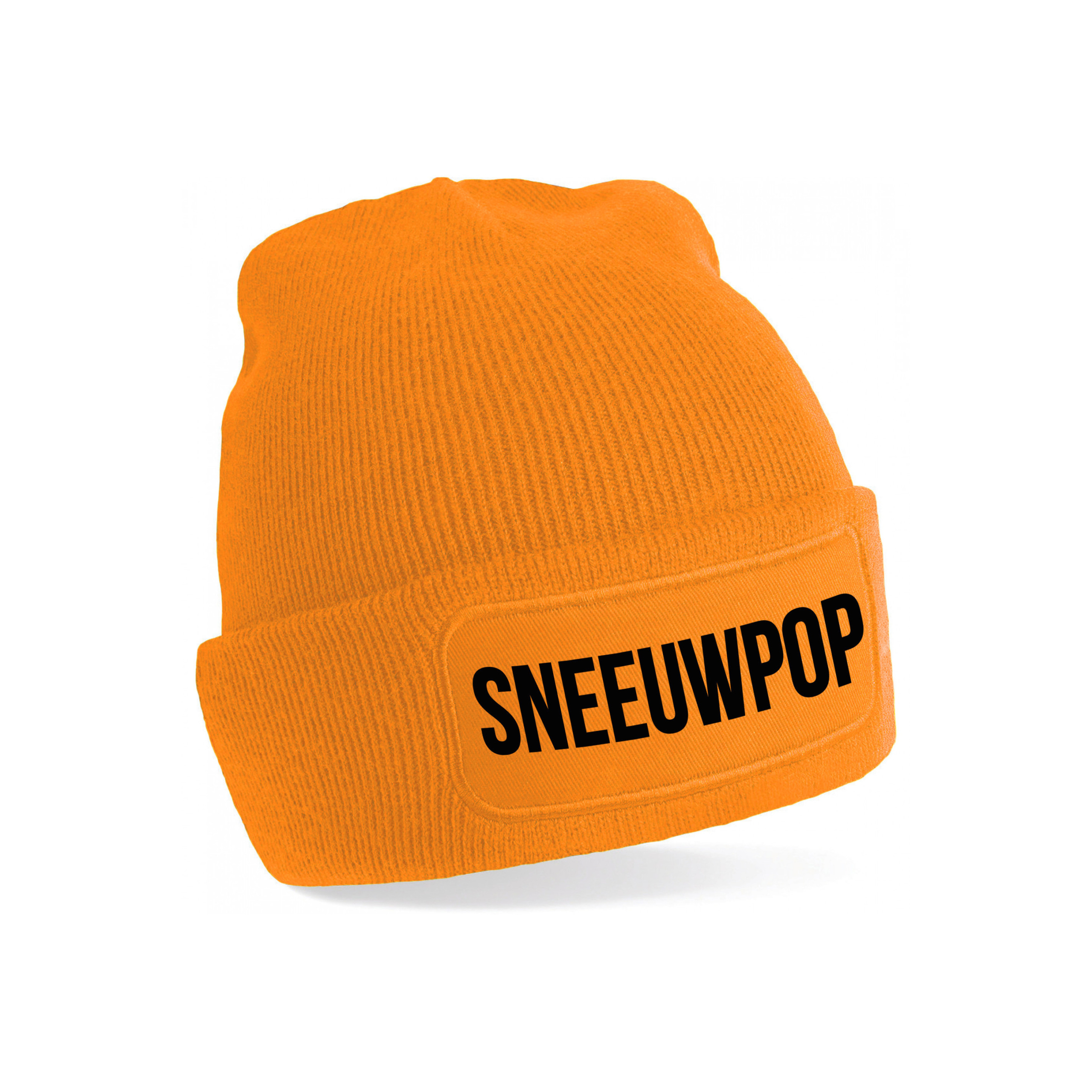 Sneeuwpop muts - unisex - one size - oranje - apres-ski muts