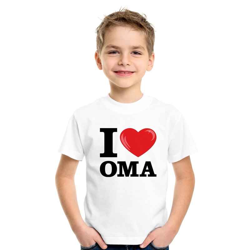 Wit I love Oma t-shirt kinderen