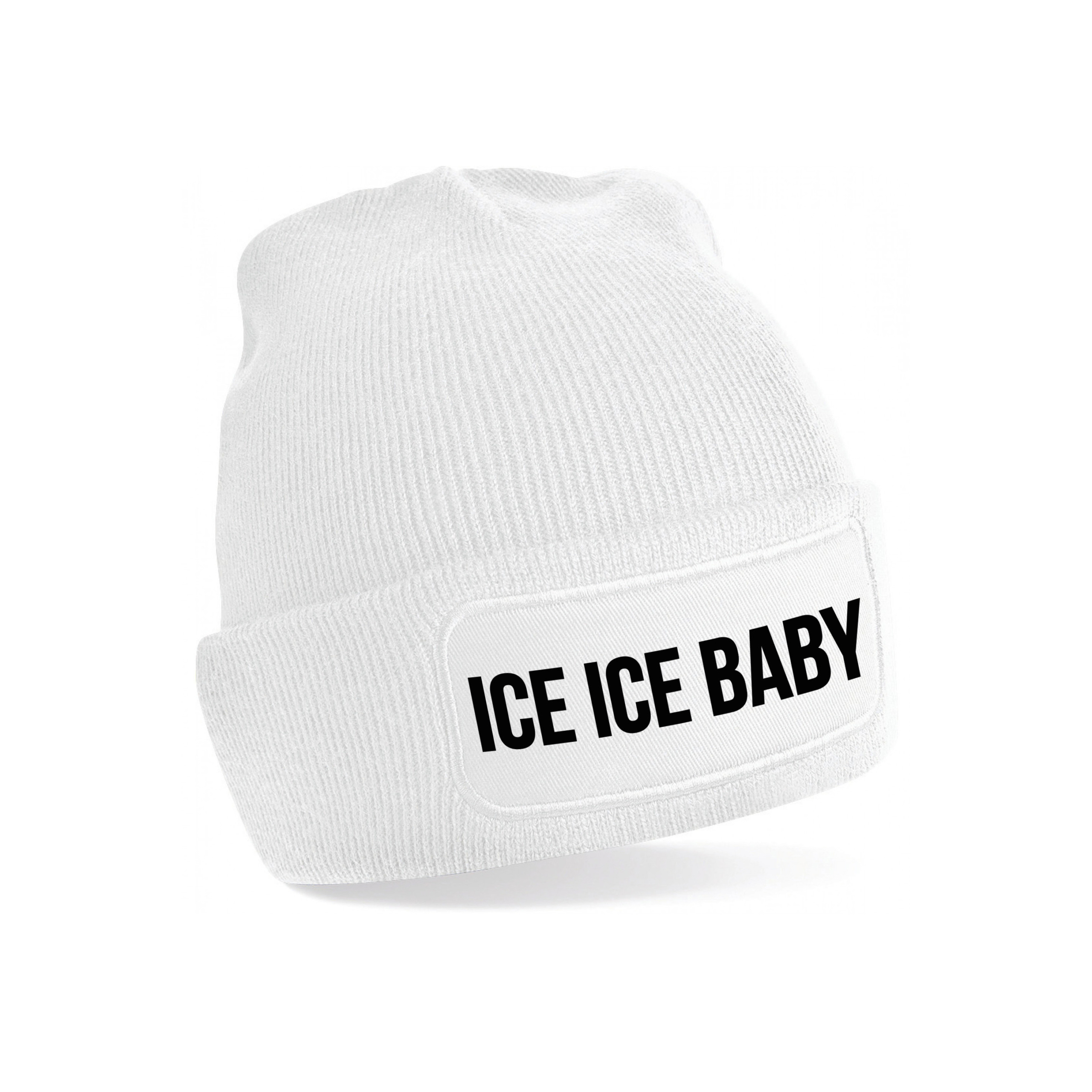 Ice ice baby - wintermuts - unisex - one size - wit - mutsen met coole tekst
