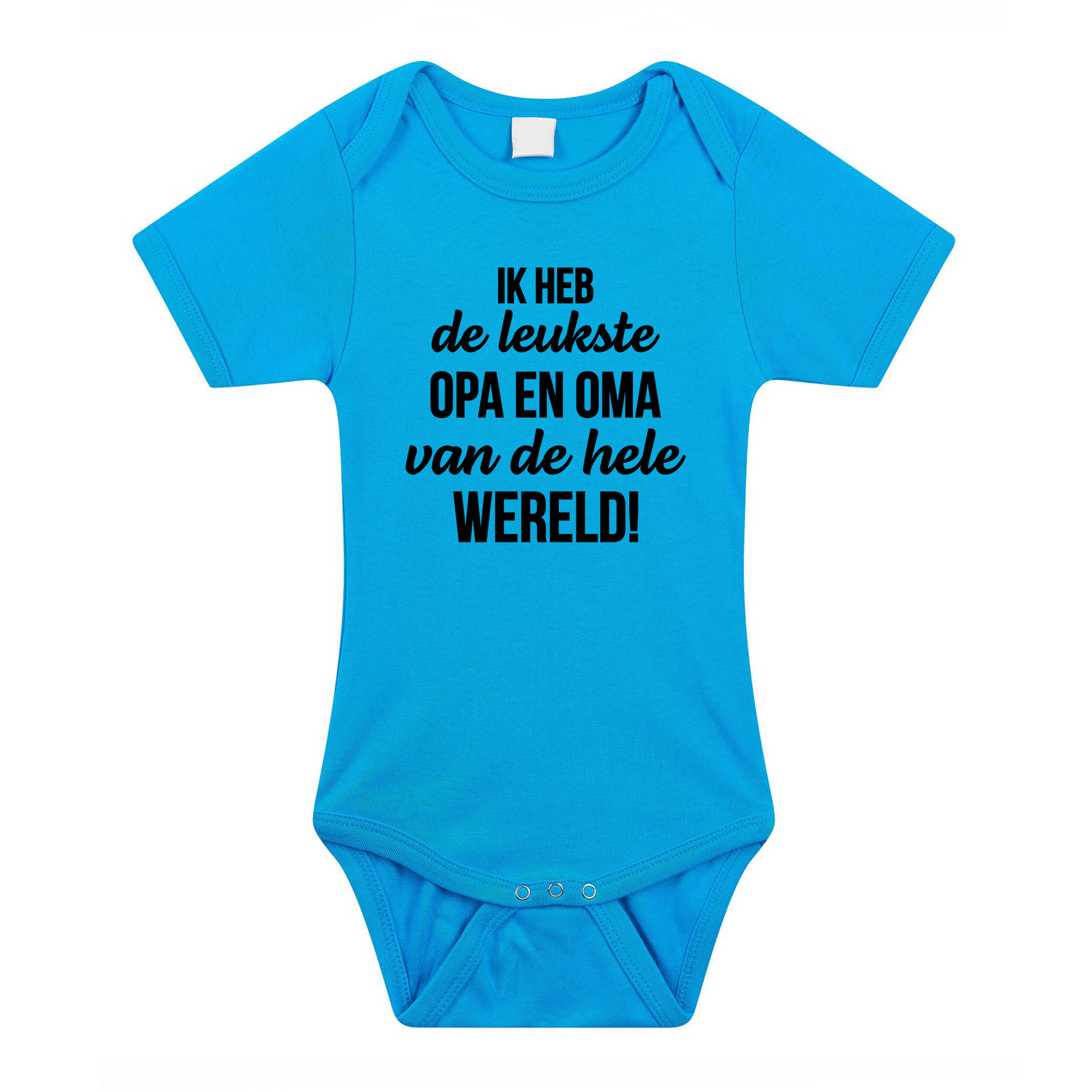 Leukste opa en oma cadeau baby rompertje blauw jongens
