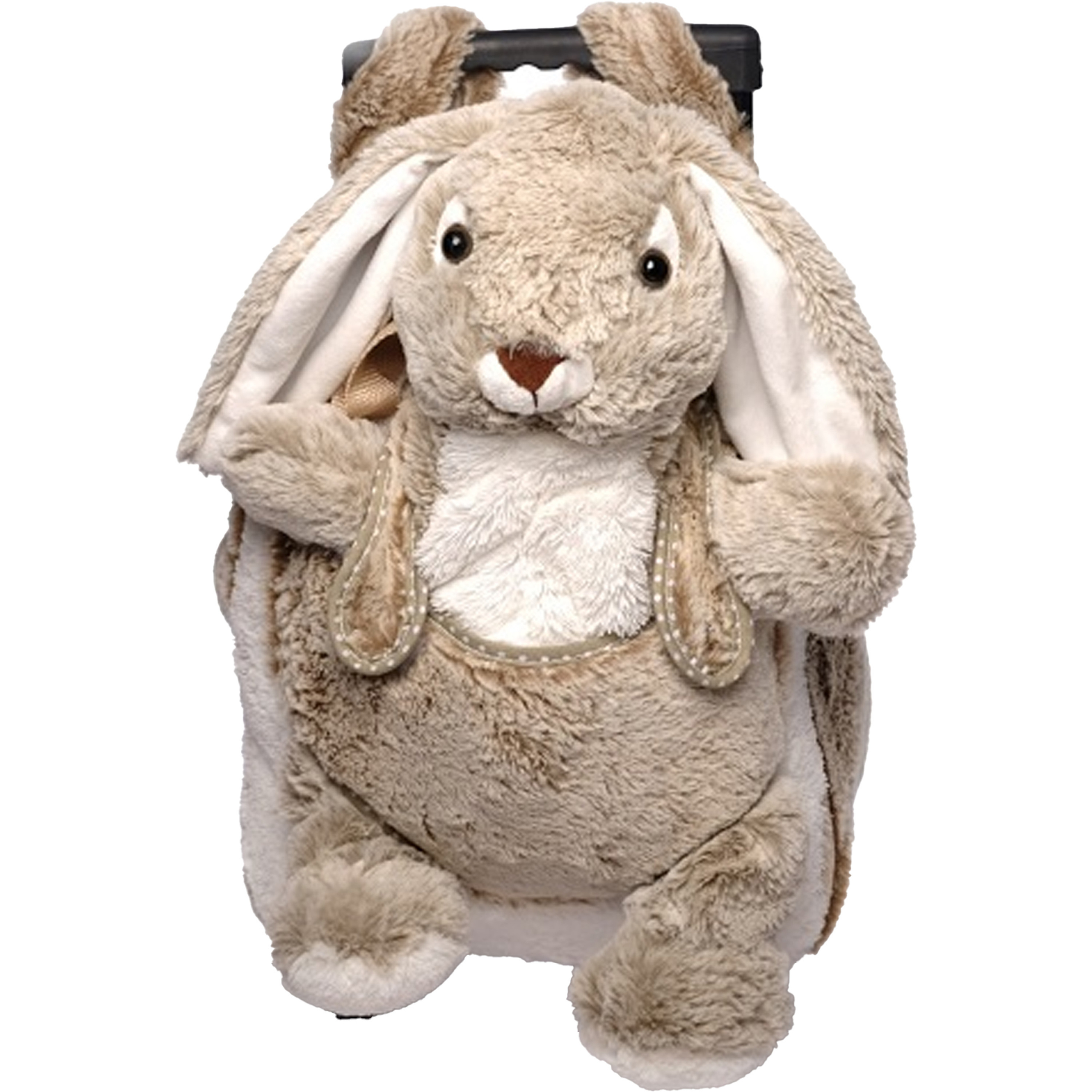 Rugzaktrolley kinderkoffer - pluche haas knuffel - kunststof/polyester - 35 x 25 x 13 cm