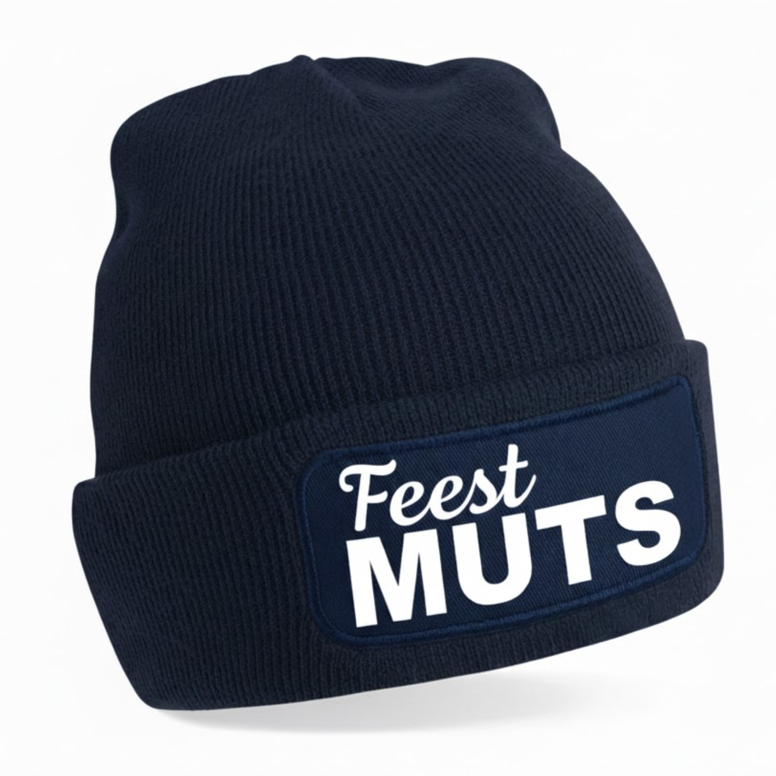 Apres ski muts voor volwassene - feest muts - blauw - foute wintersport beanie