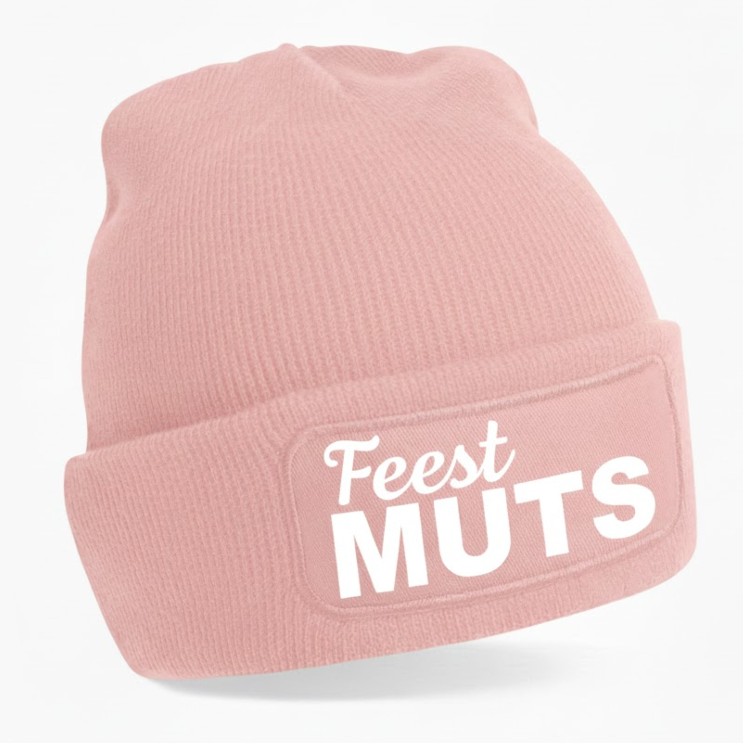 Apres ski muts voor volwassene - feest muts - roze - foute wintersport beanie