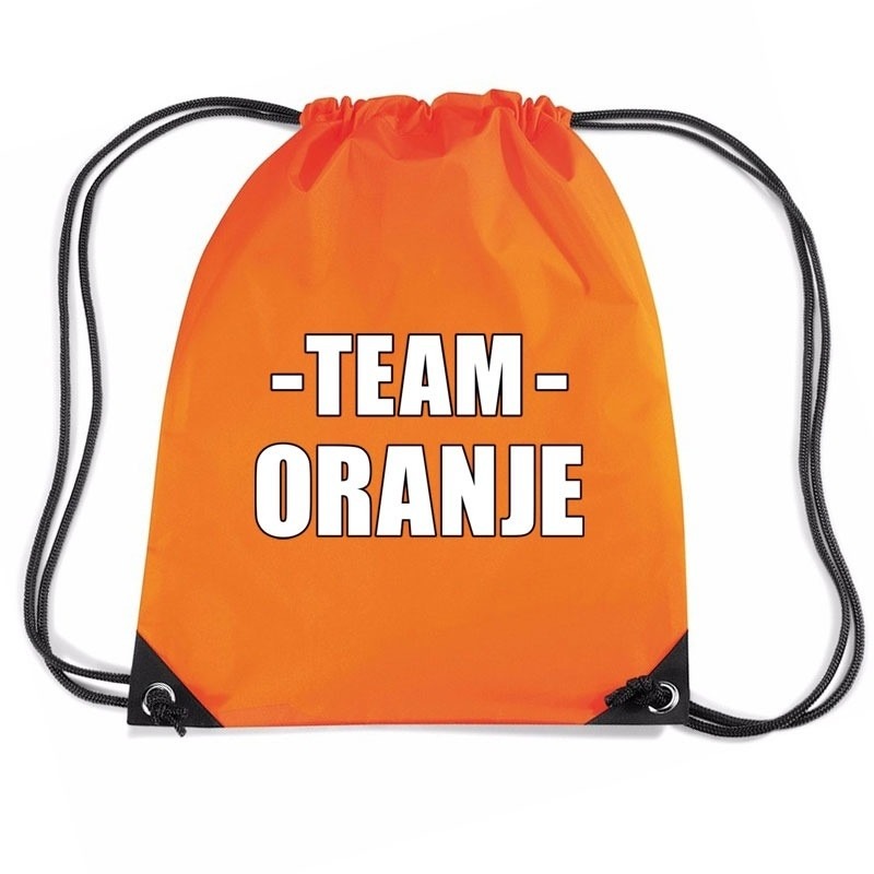 Sportdag tasje - Team oranje - opberg rugtas/ sporttas - 11 Liter - 45x34 cm - div kleuren