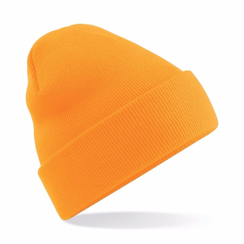 Beechfield Beanie Wintermuts - fluor oranje - acryl - volwassenen