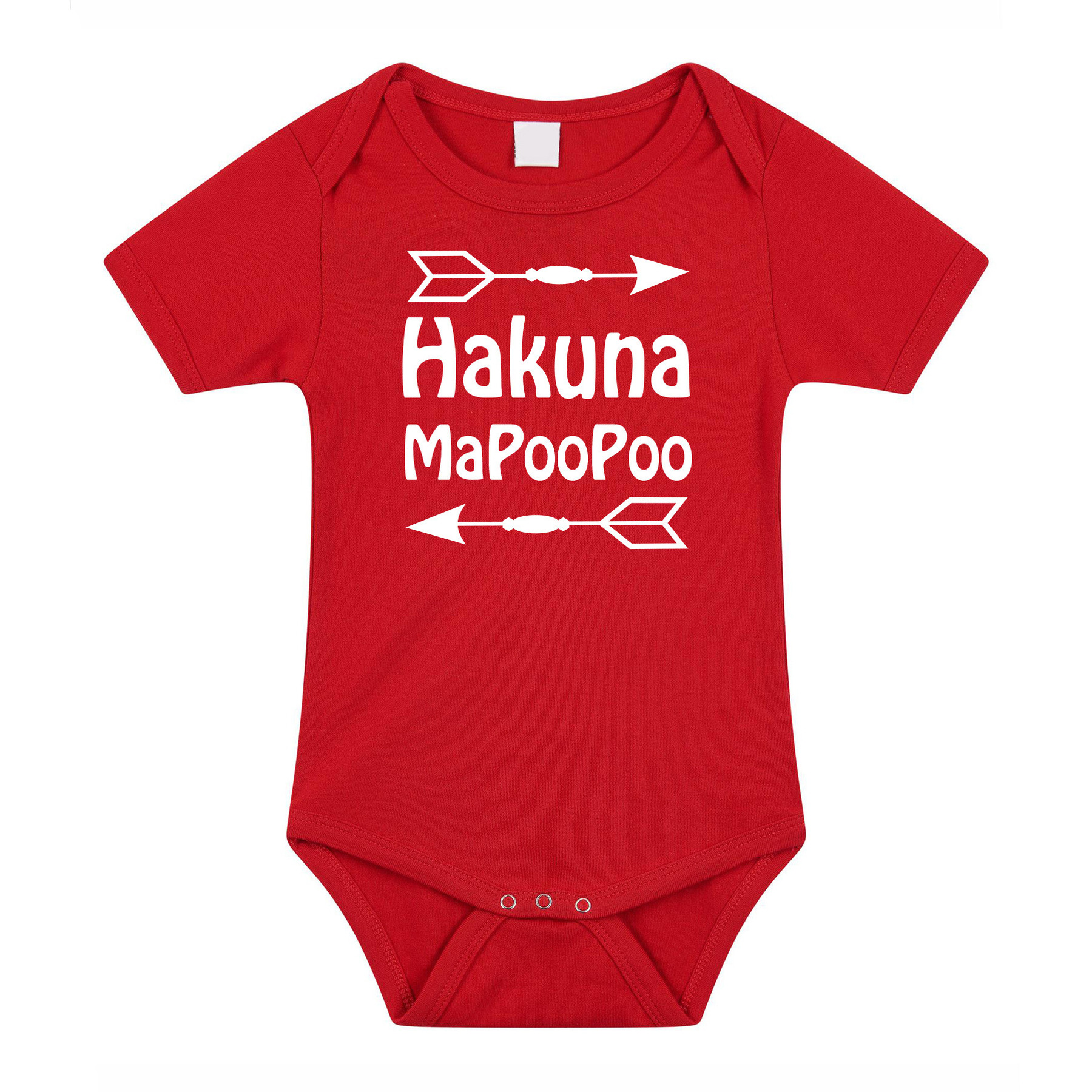 Baby rompertje - hakuna mapoopoo - rood - kraam cadeau - babyshower