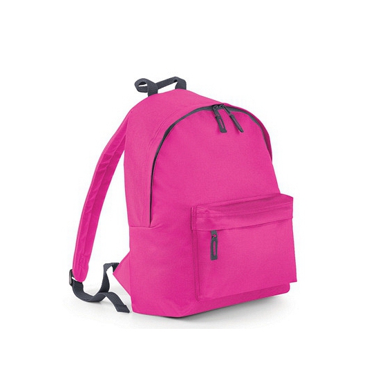 Bagbase Rugtas - fuchsia roze - 18L - 42 x 31 cm - schooltas met voorvak - rugzak