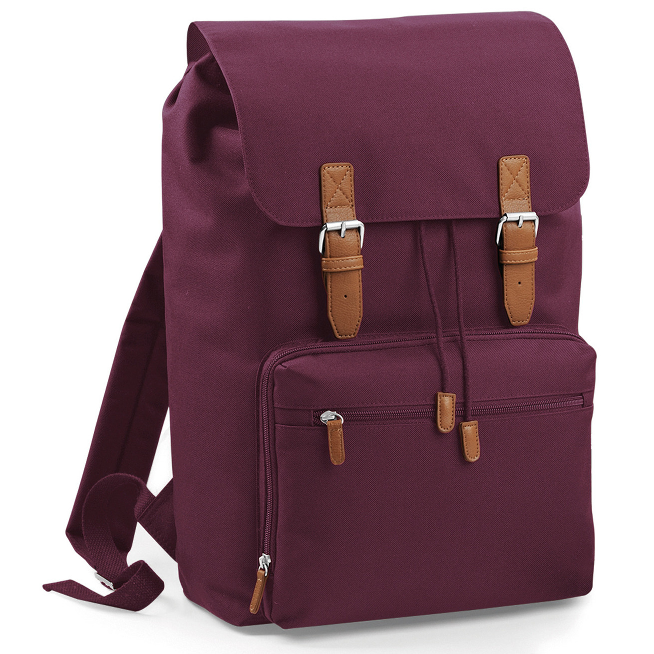 Bagbase Vintage rugzak/rugtas - bordeaux rood - 30 x 17 x 49 cm - Schooltas - Laptoptas/boekentas