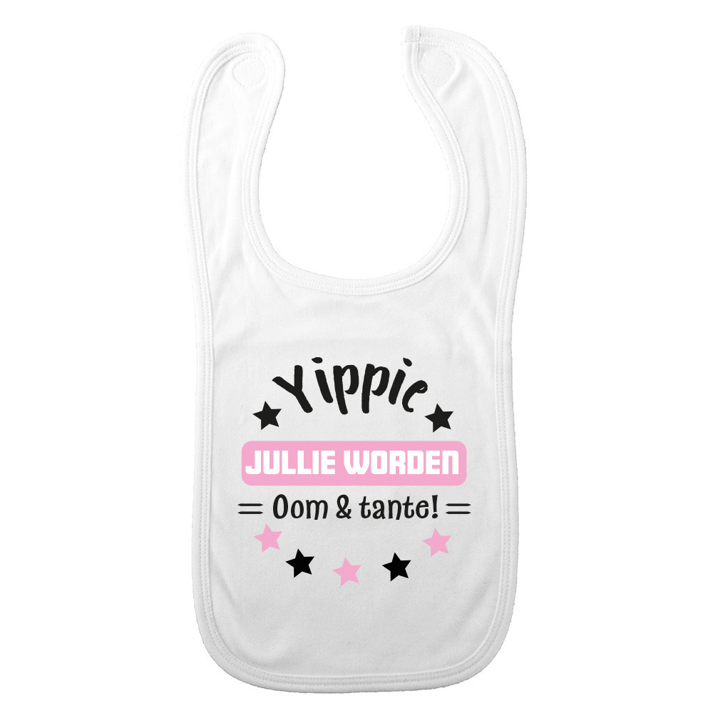 Baby slabbetje - roze - oom en tante - kraam cadeau - slab/morsdoek - zwangerschap