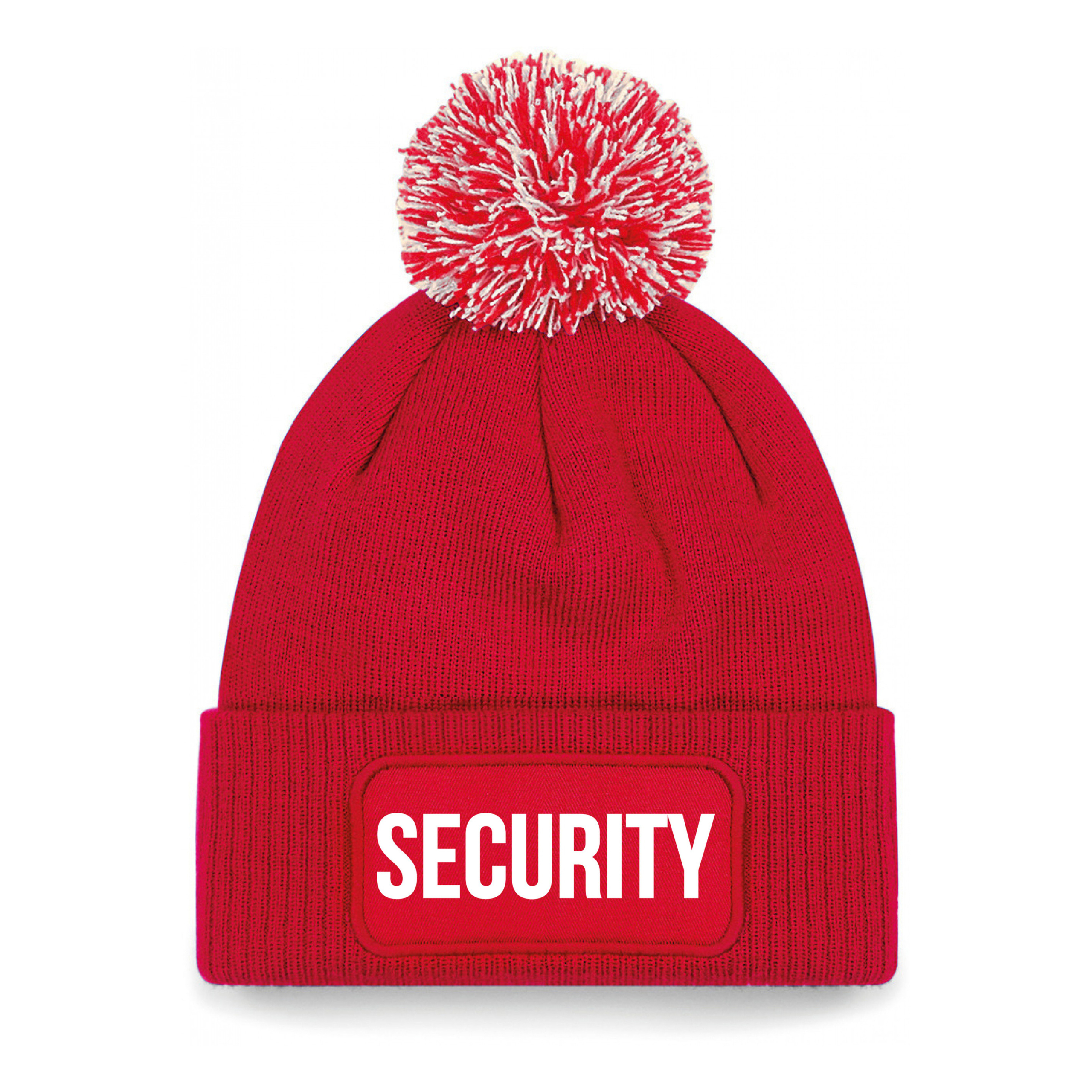 Security muts met pompon unisex - one size - rood - apres-ski muts