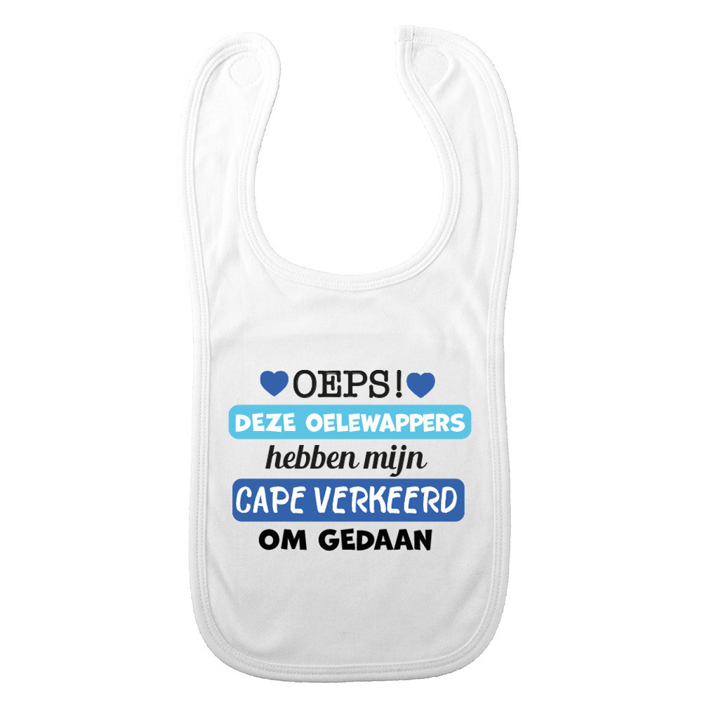 Baby slabbetje - blauw - oelewappers - kraam cadeau - slab/morsdoek