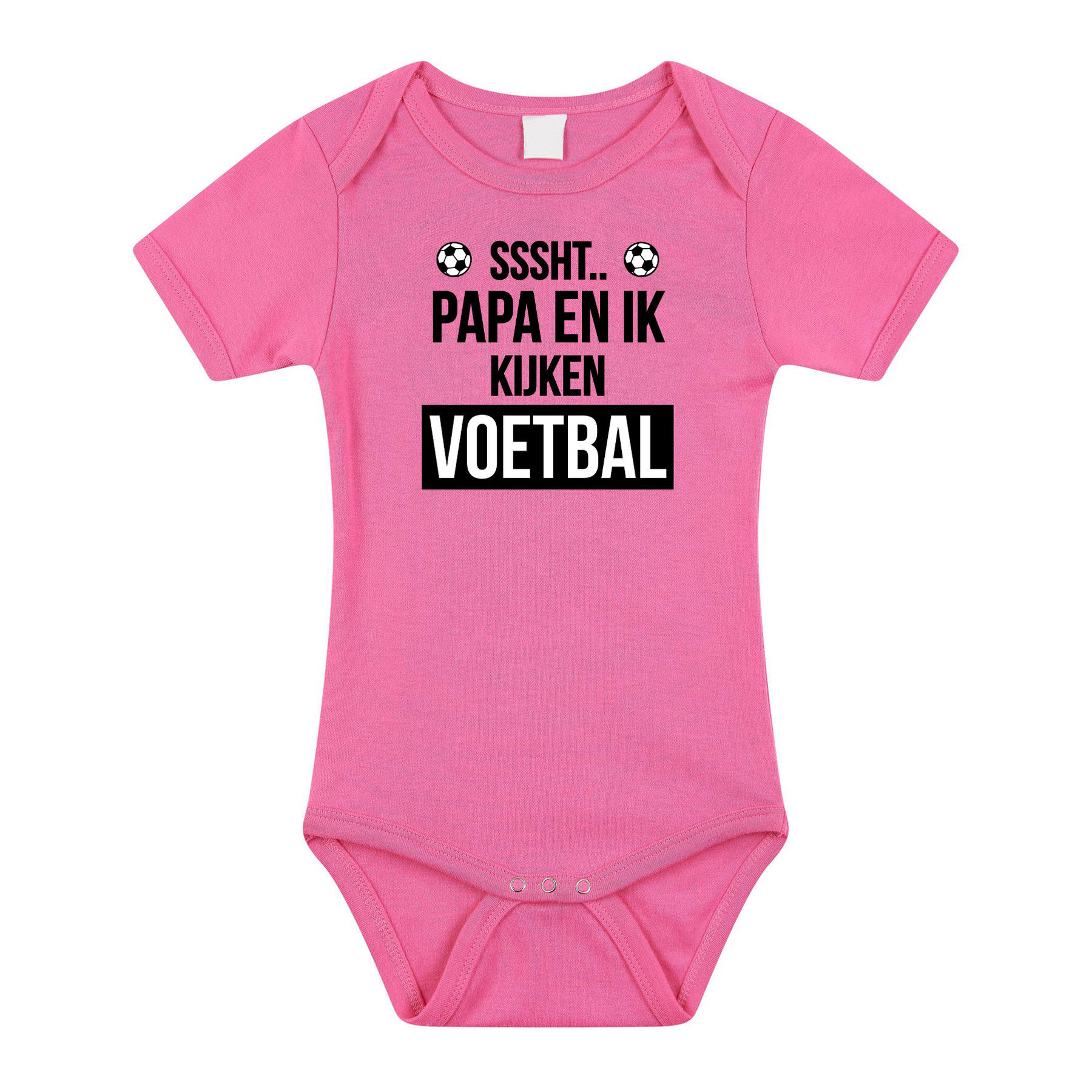 Sssht kijken voetbal - cadeau baby rompertje - roze - meisjes - EK / WK supporter