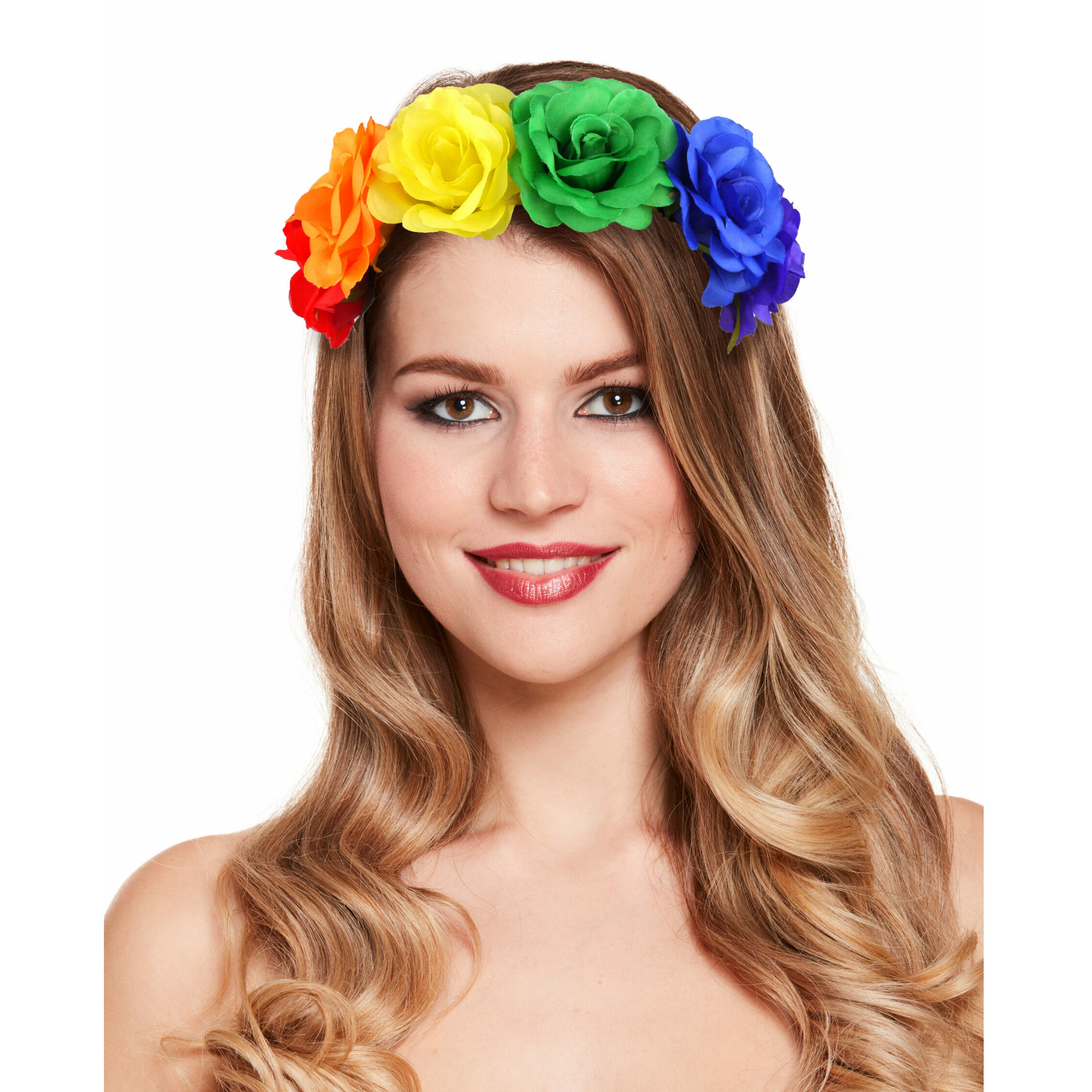 Regenboog kleuren diadeem - bloemen hoofdband - PRIDE - dames