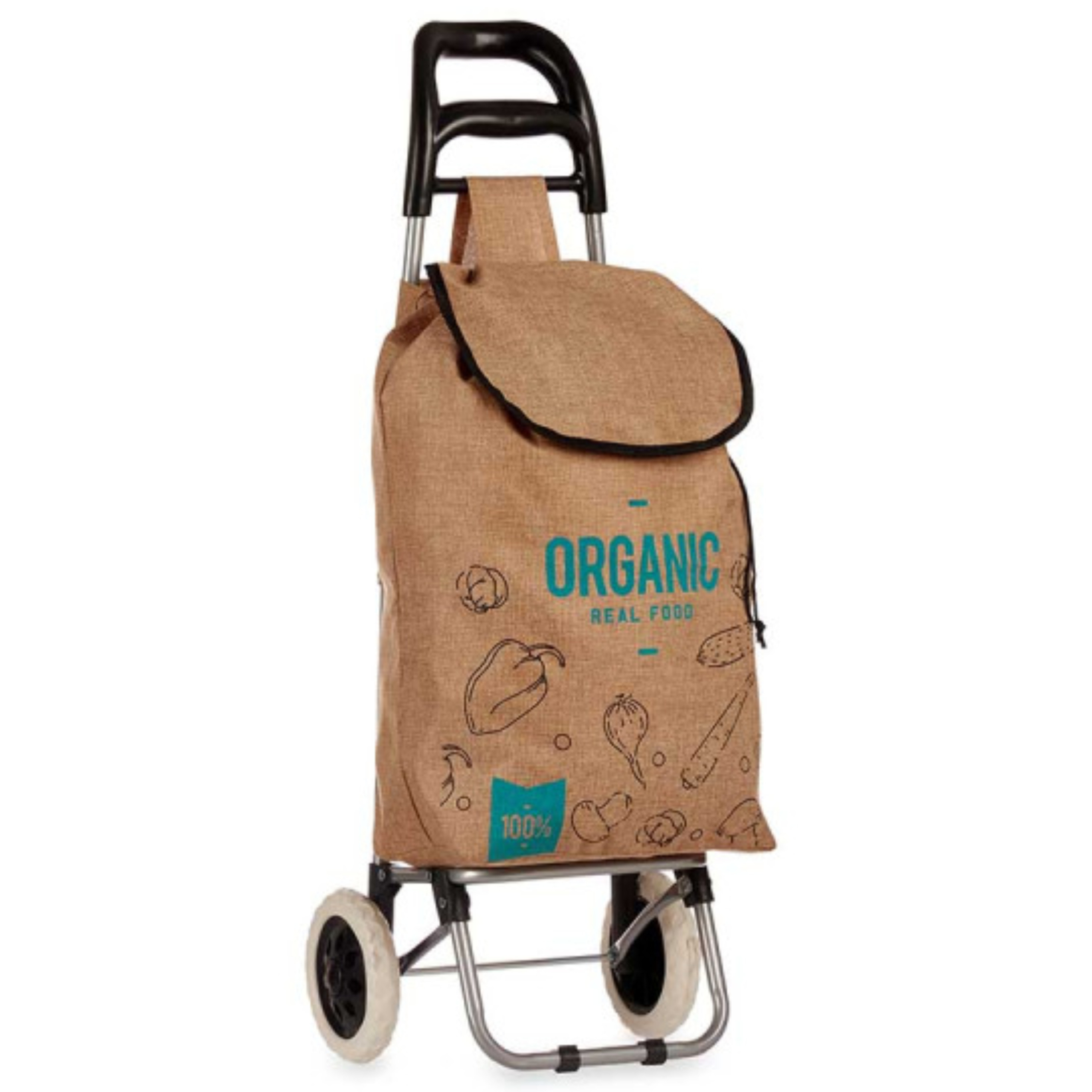 Arte Regal Boodschappen trolley organic - 33 l - bruin - 35x95 cm - met wielen