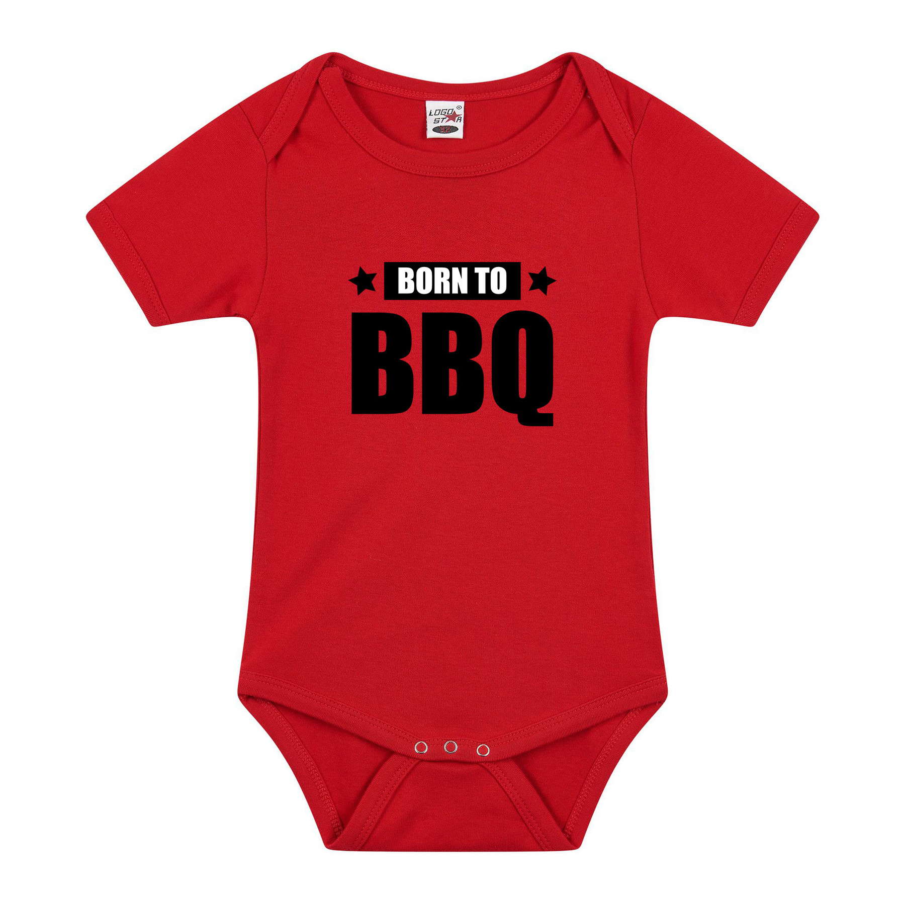 Born to BBQ tekst - Baby rompertje - rood - jongens en meisjes - Kraamcadeau - barbecue liefhebber
