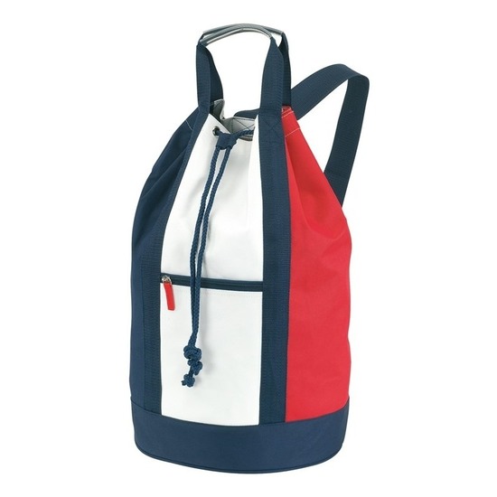 Duffel bag/plunjezak rugtas - rood/wit/blauw - 50 cm - tassen voor op reis