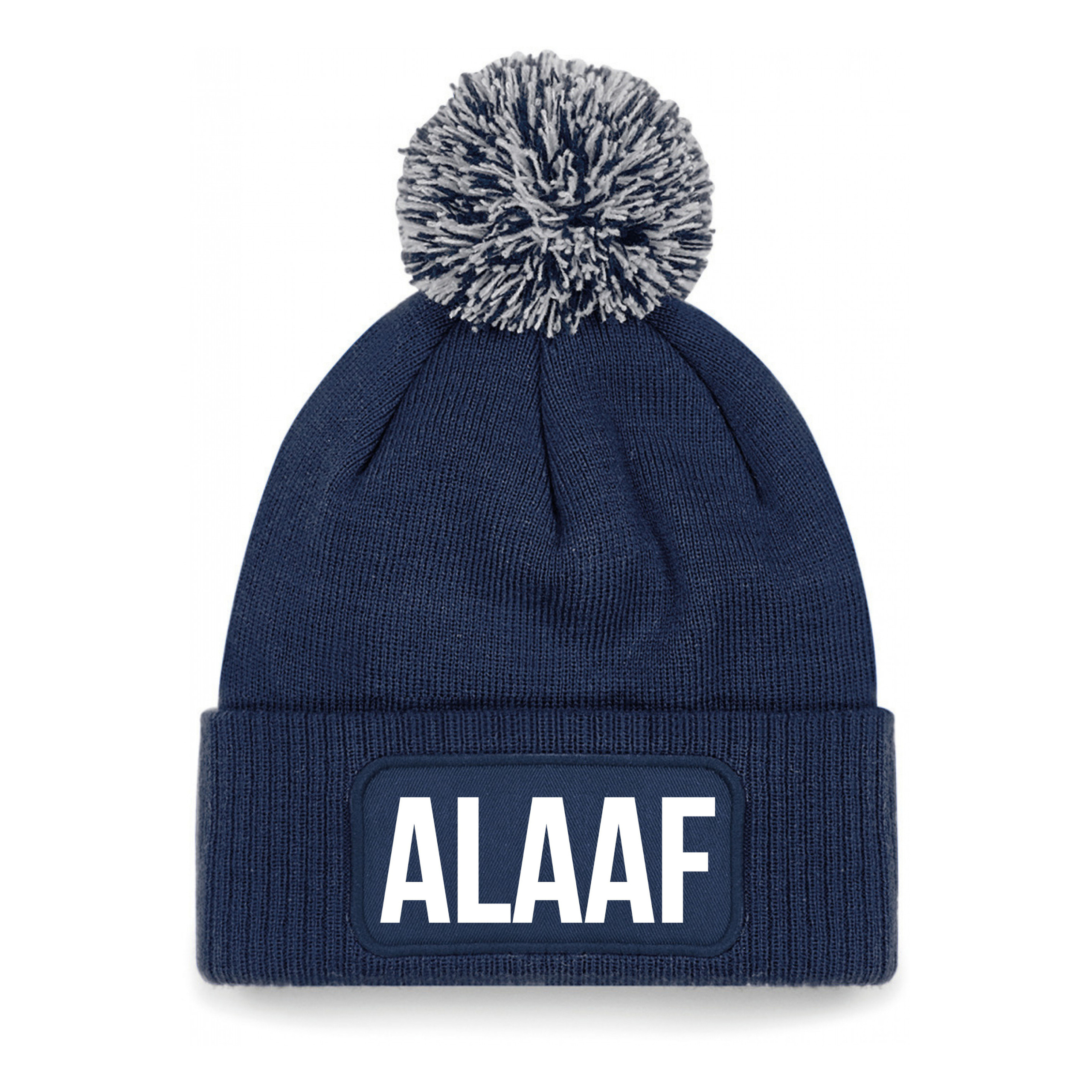 Alaaf muts met pompon unisex one size - Navy