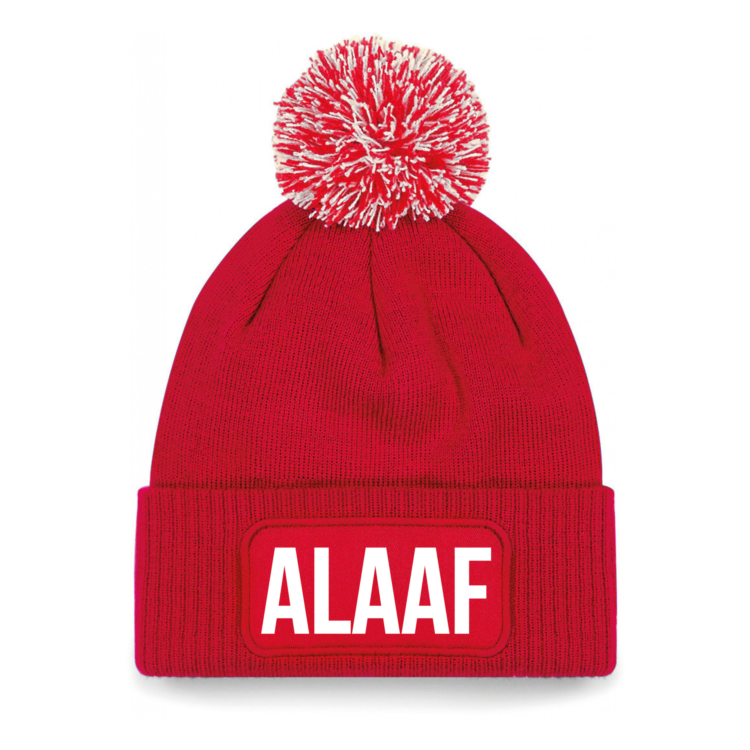 Alaaf muts met pompon unisex one size - Rood
