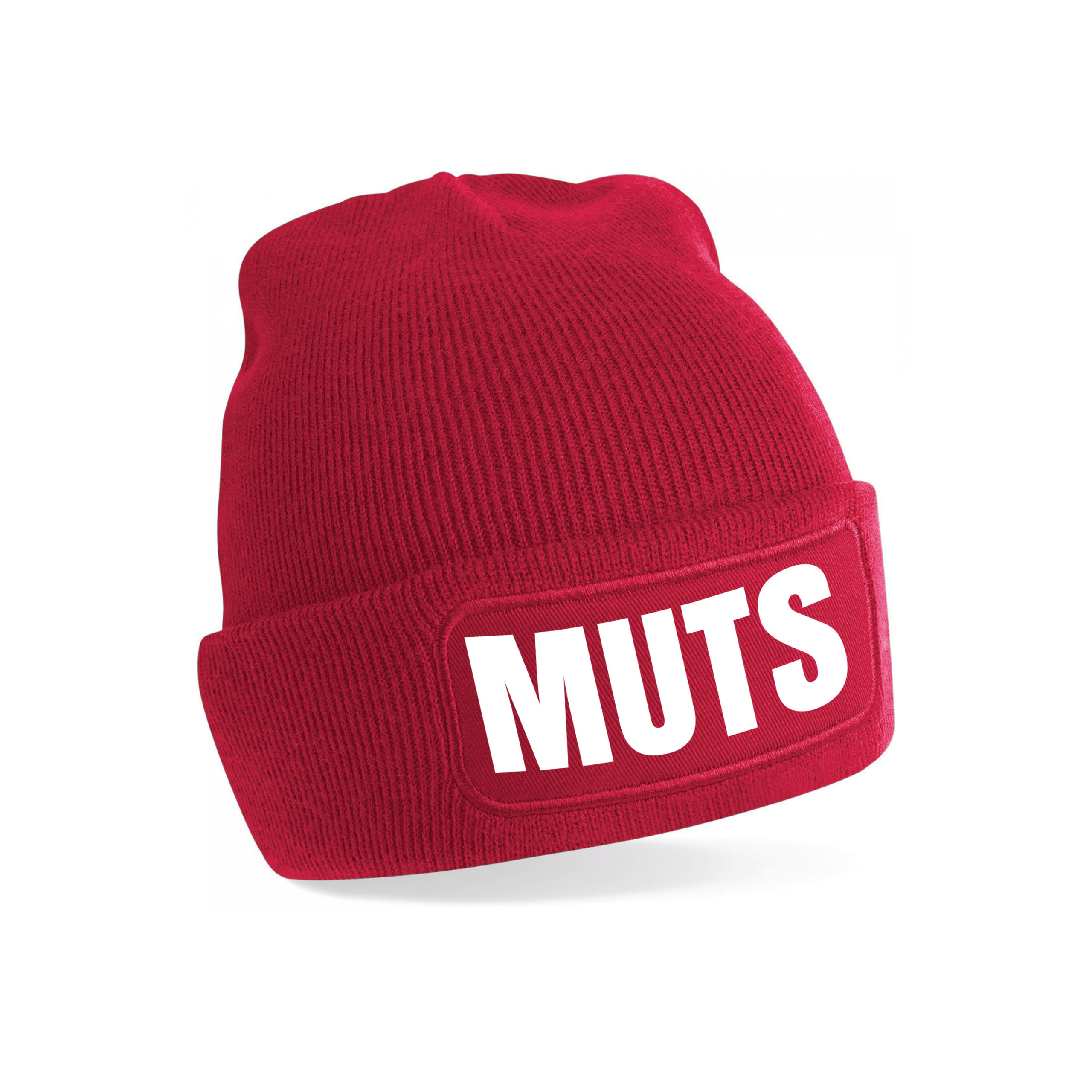 Muts/beanie met grappige tekst - one size - unisex - rood
