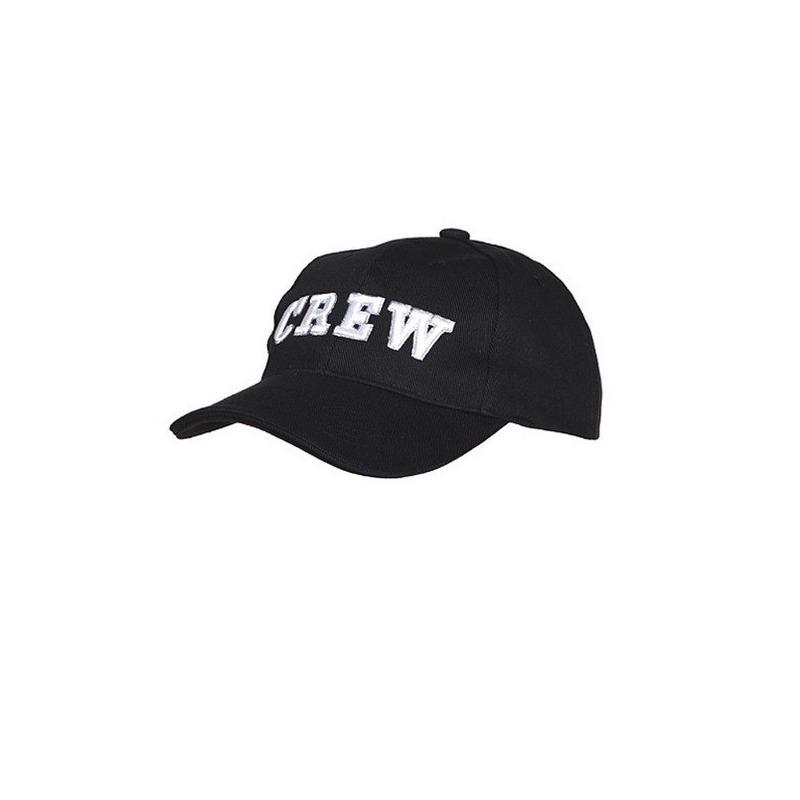Crew pet - zwart - katoen - verstelbaar - baseball cap - volwassenen