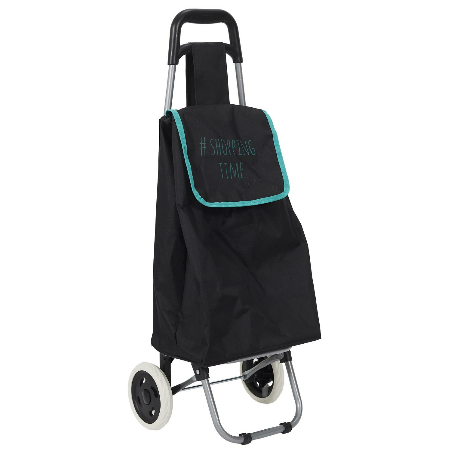 Boodschappentrolley Wheeled - zwart/blauw - 94 x 34 x 27 cm - 35 liter