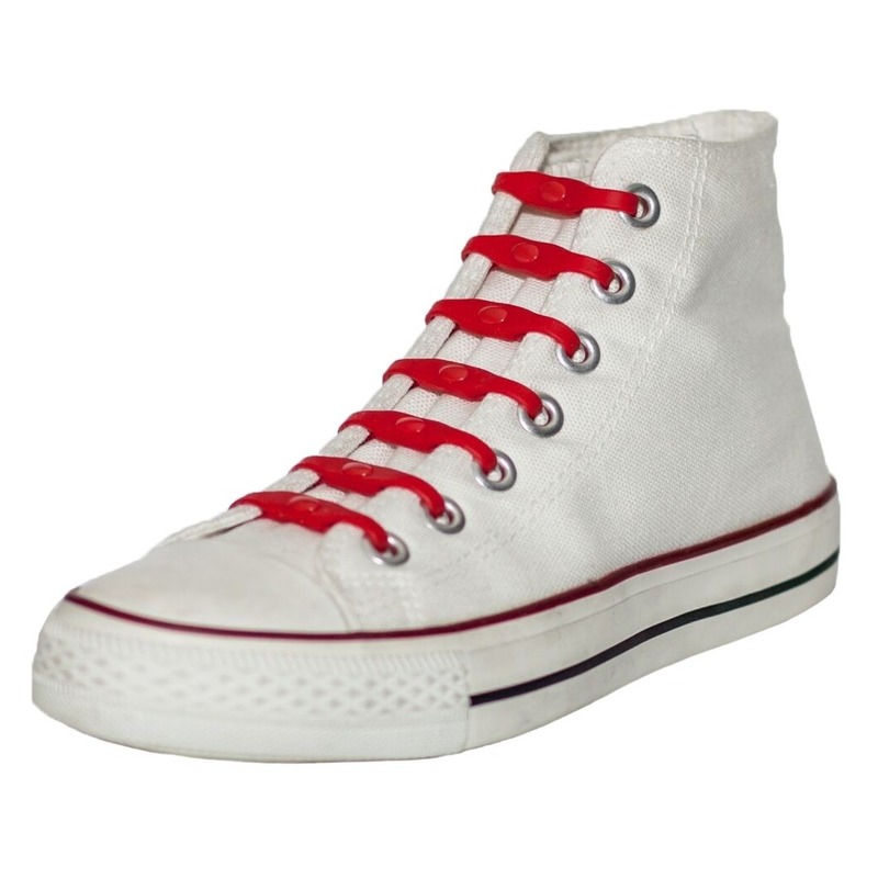 Shoeps elastische veters - 14x - rood - sneakers/sportschoenen - geen strikken nodig