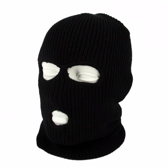 Zwarte motorrijders bivakmuts driegaats