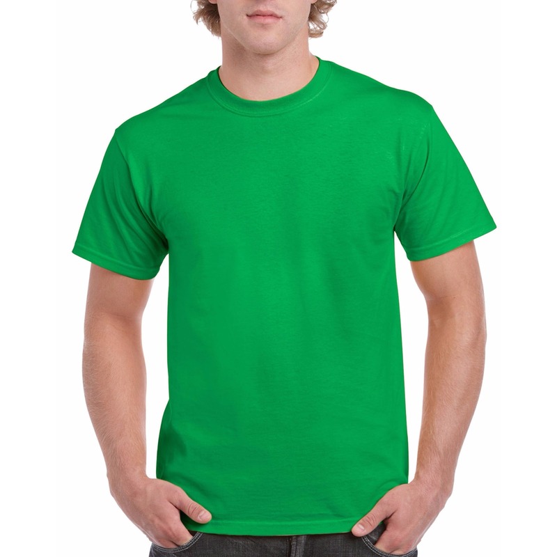 Gildan T-shirt - groen - heren - zware kwaliteit - basic shirt - katoen - korte mouwen