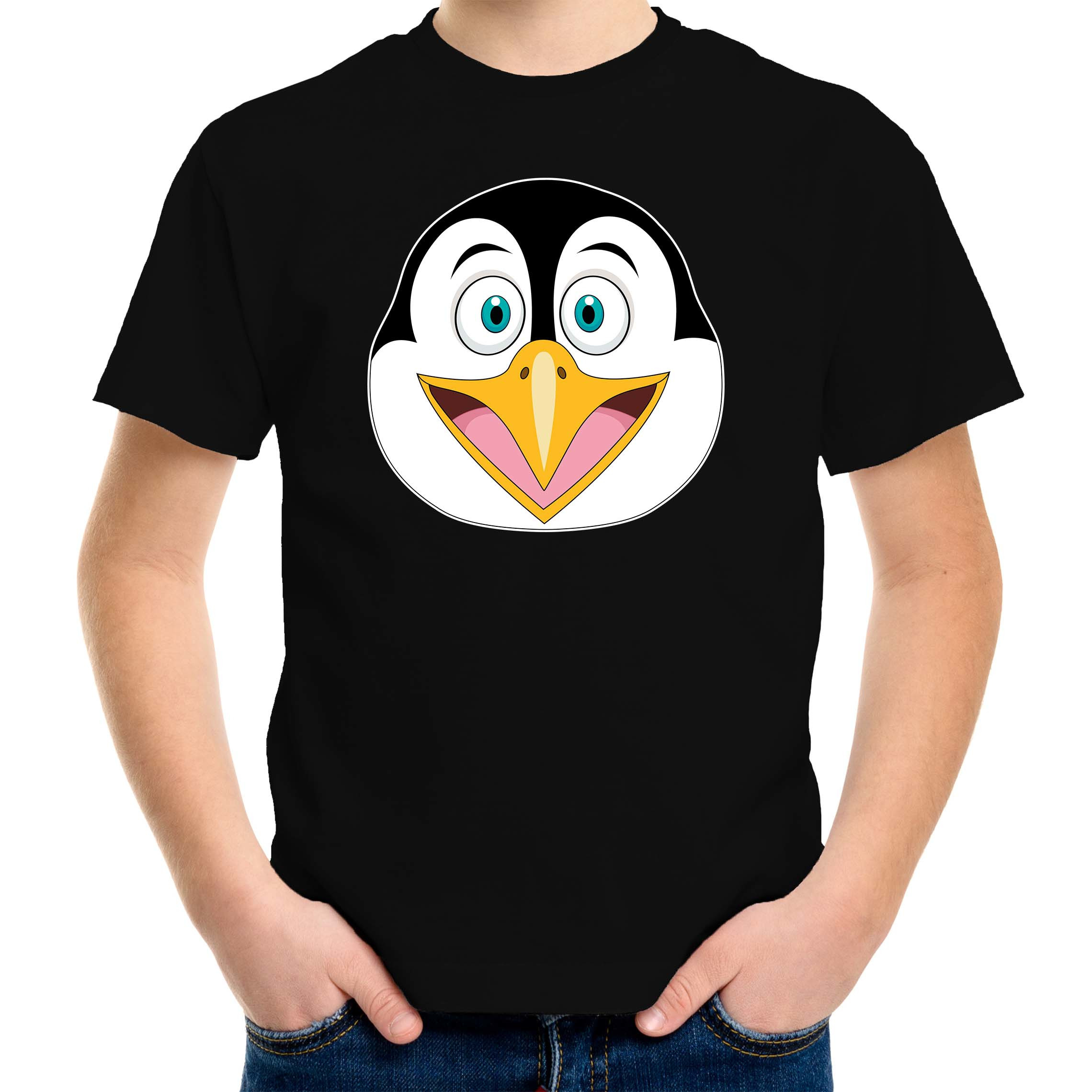 Cartoon pinguin t-shirt - zwart - voor jongens en meisjes - Cartoon dieren - shirts - kinderen