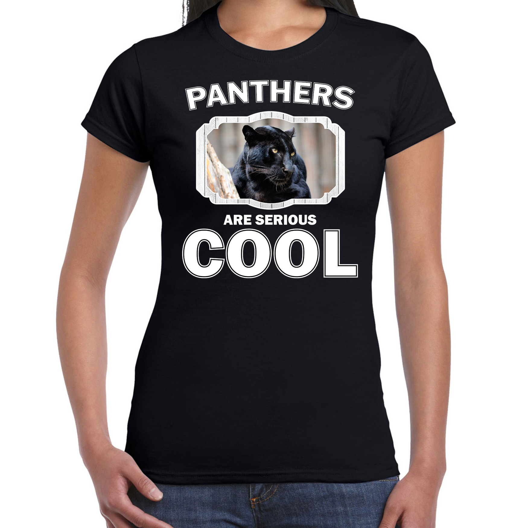 Dieren zwarte panter t-shirt zwart dames - panthers are cool shirt